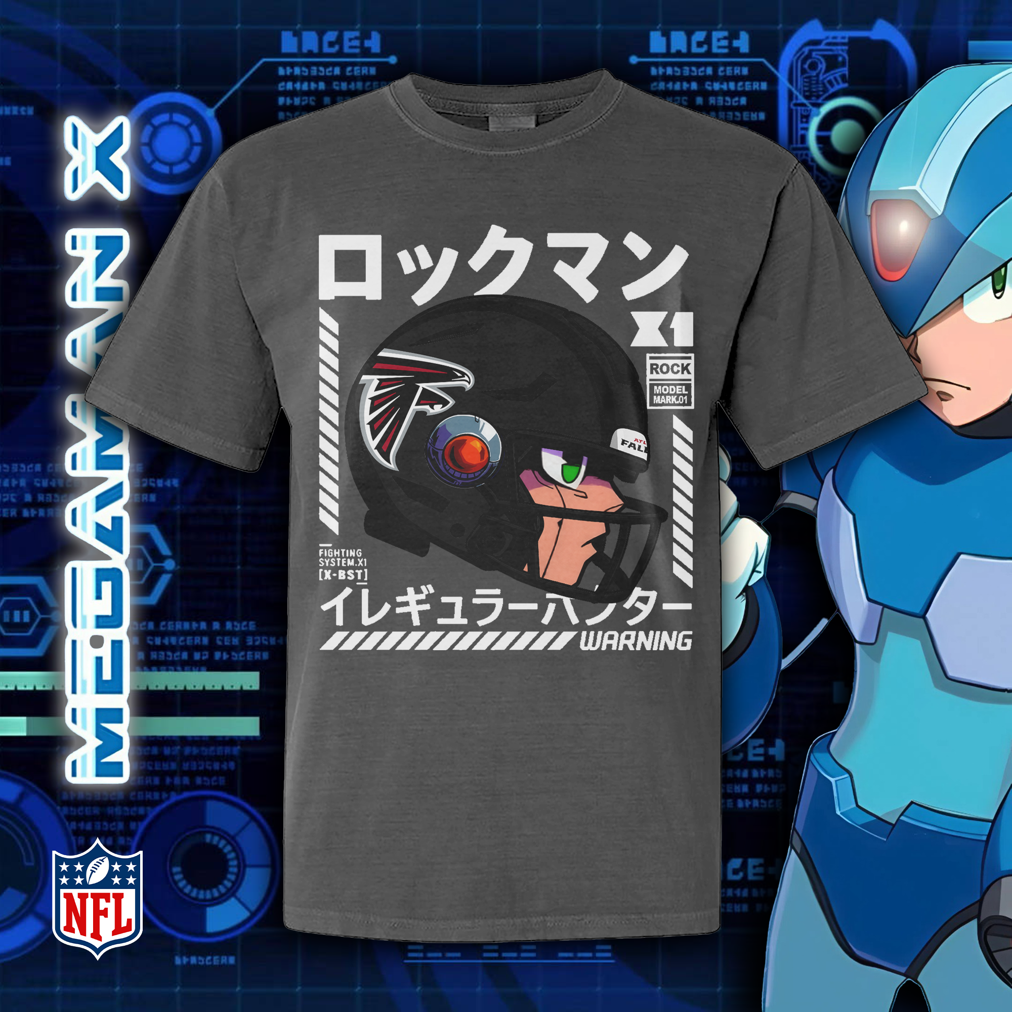 Atlanta Falcons Megaman Helmet T-Shirt PT73464