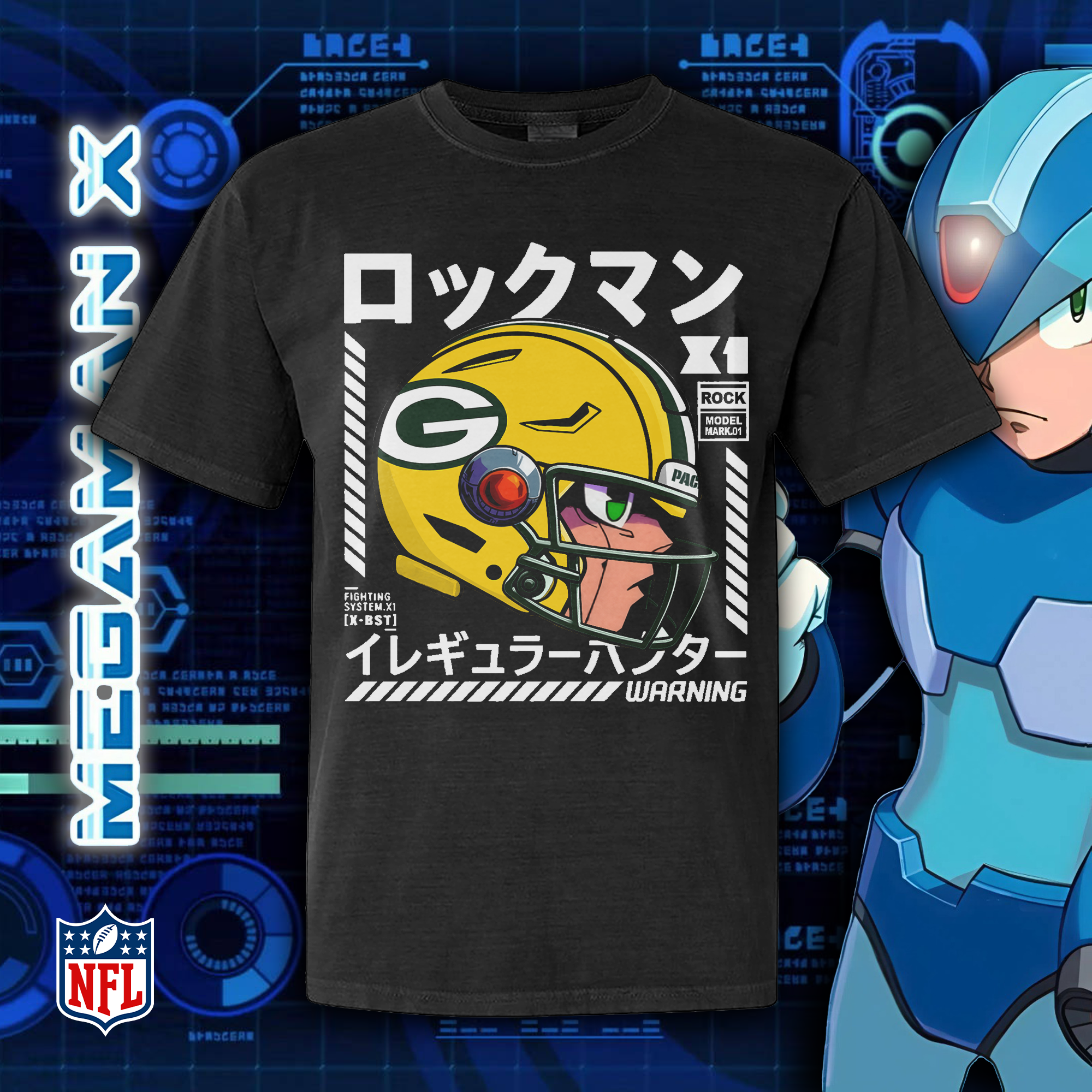 Green Bay Packers Megaman Helmet T-Shirt PT73474