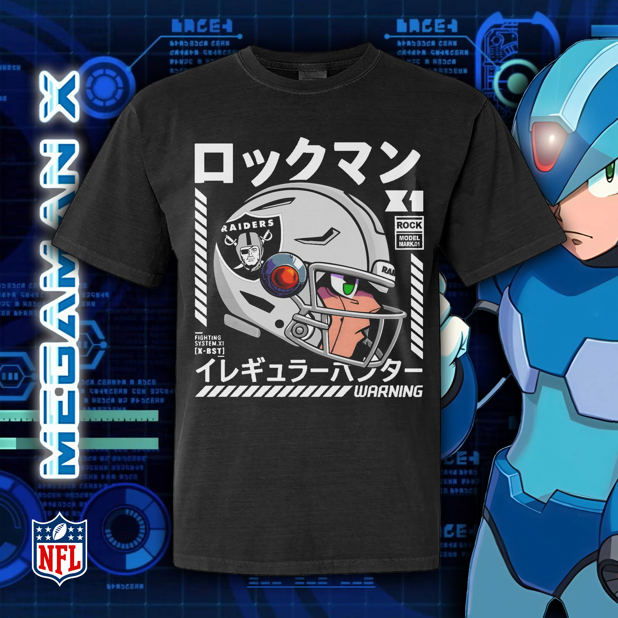 Las Vegas Raiders Megaman Helmet T-Shirt PT73479