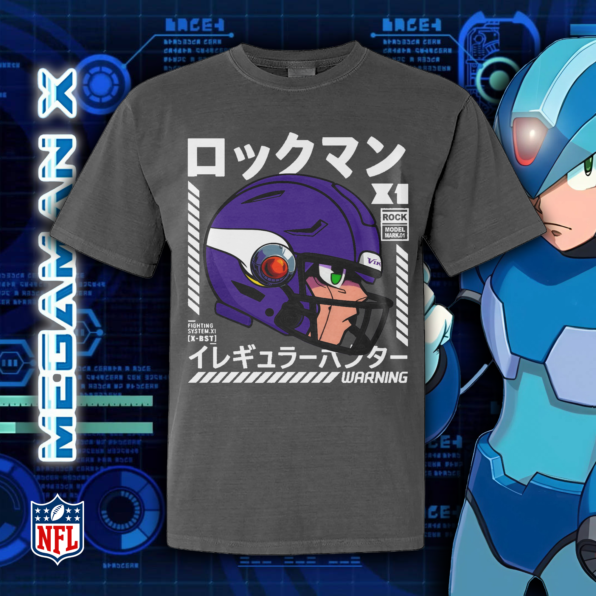 Minnesota Vikings Megaman Helmet T-Shirt PT73483