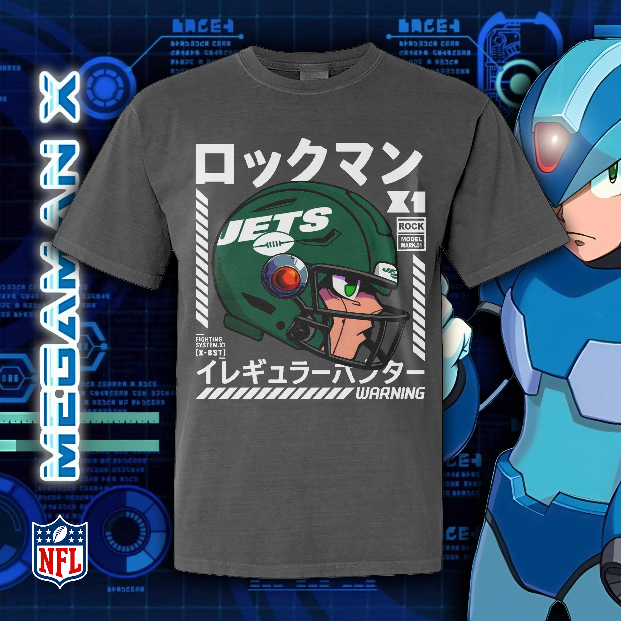 New York Jets Megaman Helmet T-Shirt PT73487