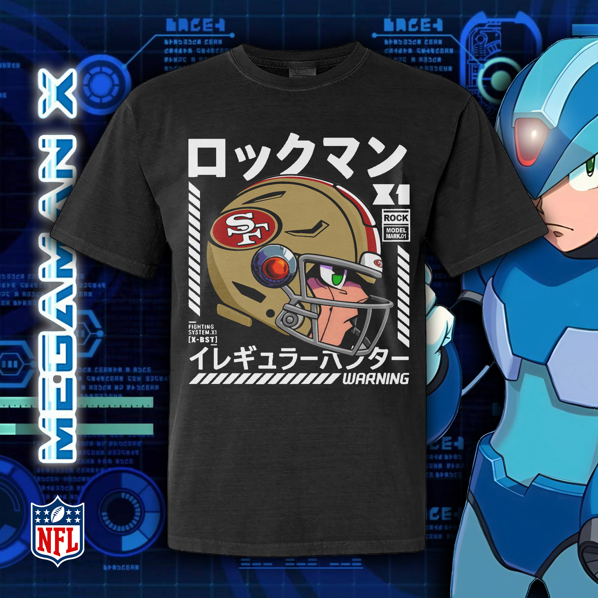 San Francisco 49ers Megaman Helmet T-Shirt PT73490
