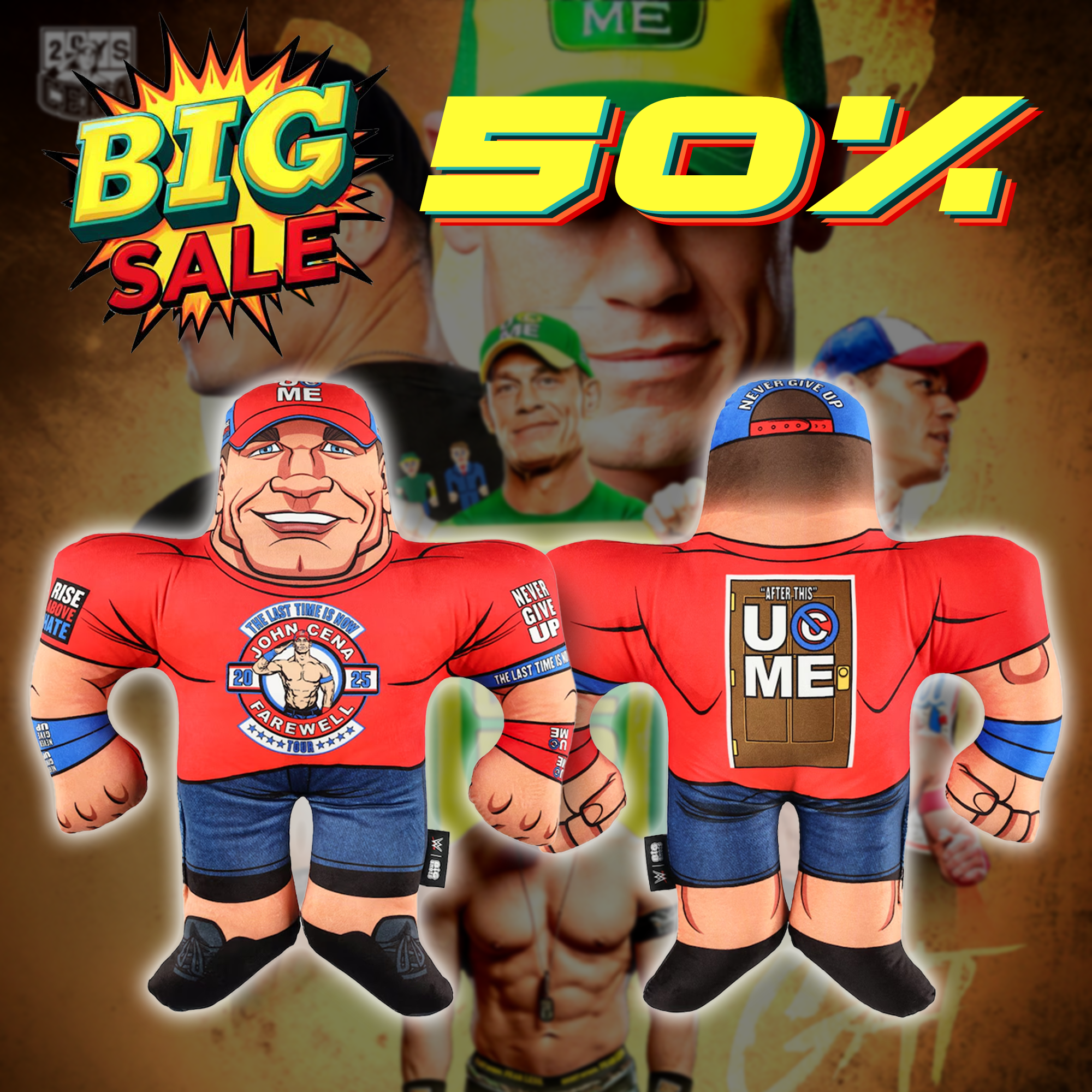 John Cena Big League Pillows Farewell Tour 2025 Big Shots Pillow PT73929
