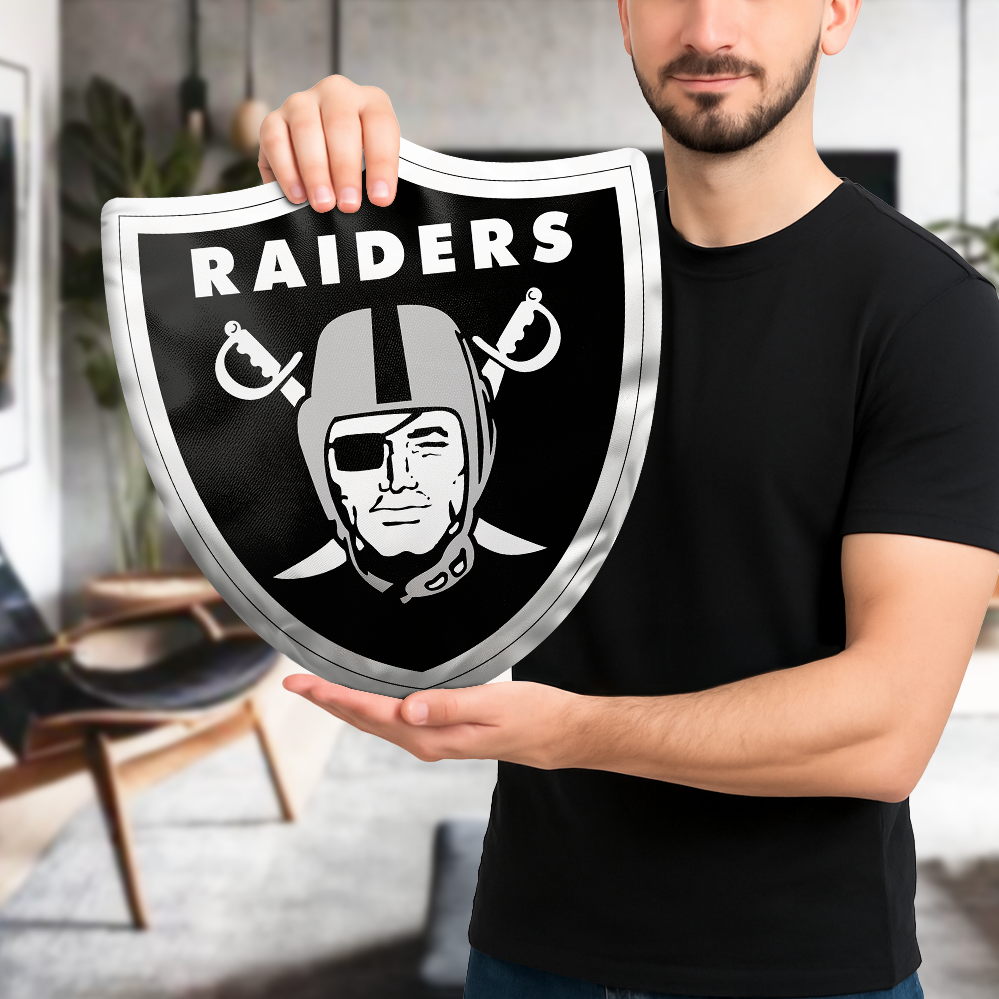 Las Vegas Raiders Shaped Pillow (1 Side Print) PT74070