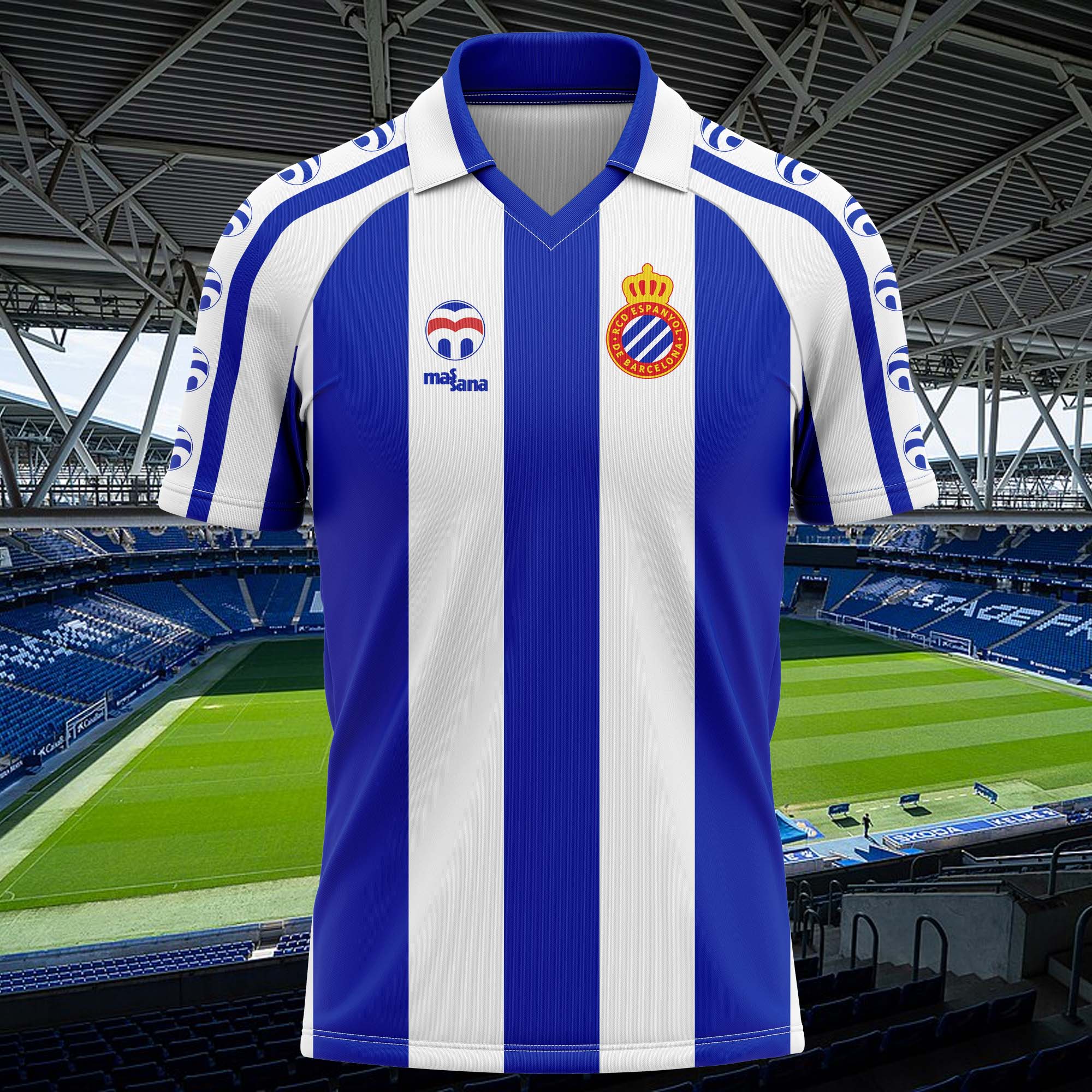 RCD Espanyol 1991-92 Home Kit Retro Shirt PT74095