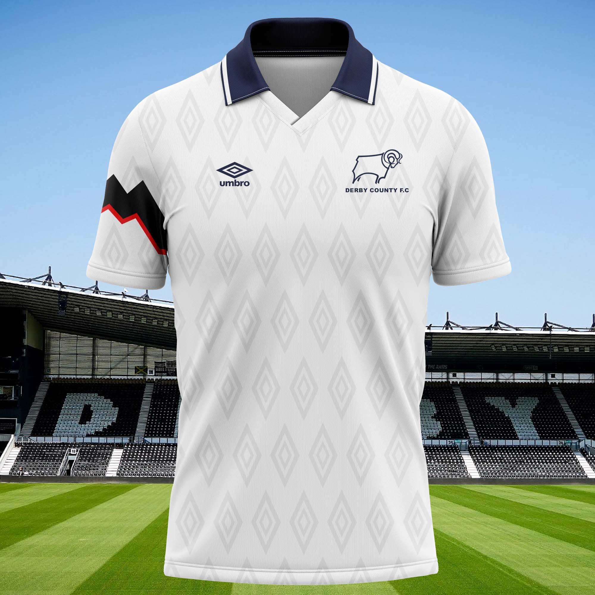 Derby County 1991-92 Home Kit Retro Shirt PT74460