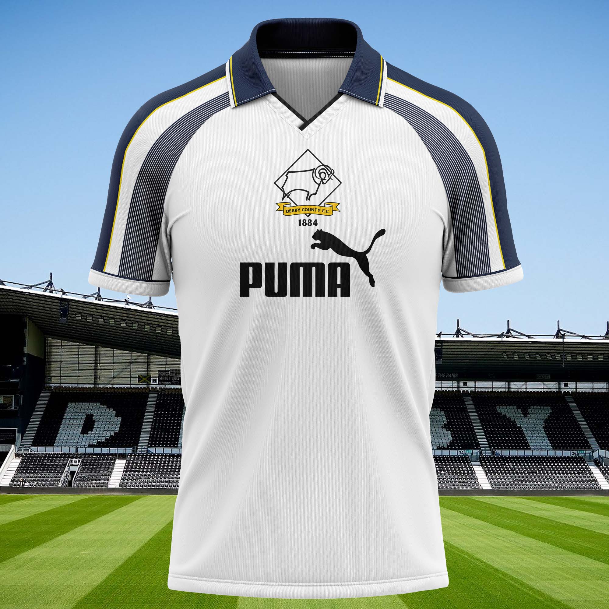 Derby County 1996-97 Home Kit Retro Shirt PT74464