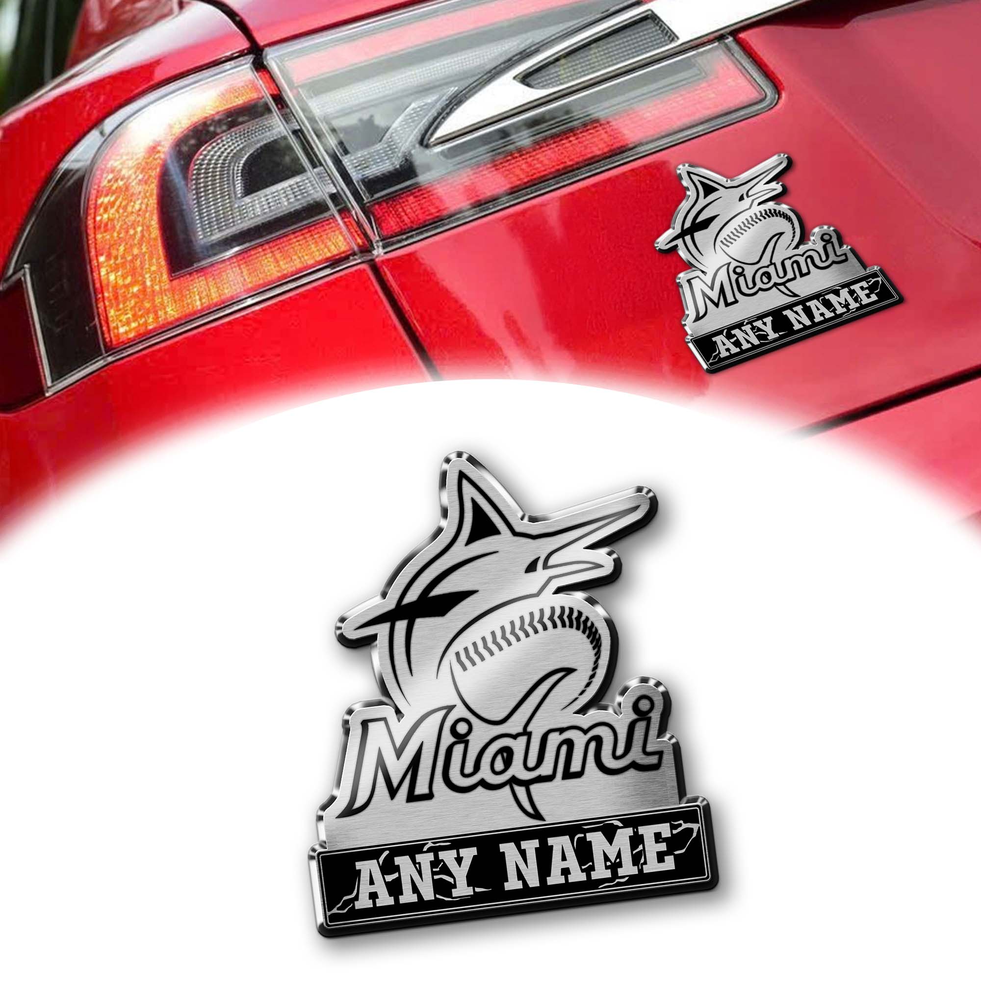 Miami Marlins Laser Engraved Car PT74577