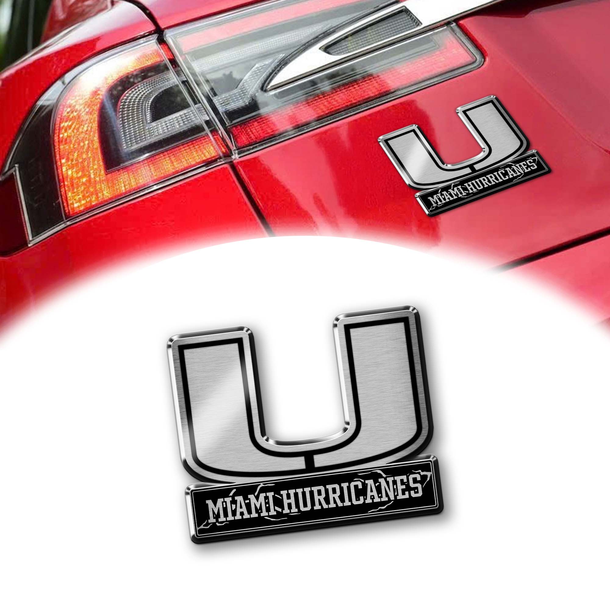 Miami Hurricanes Laser Engraved Car PT74669