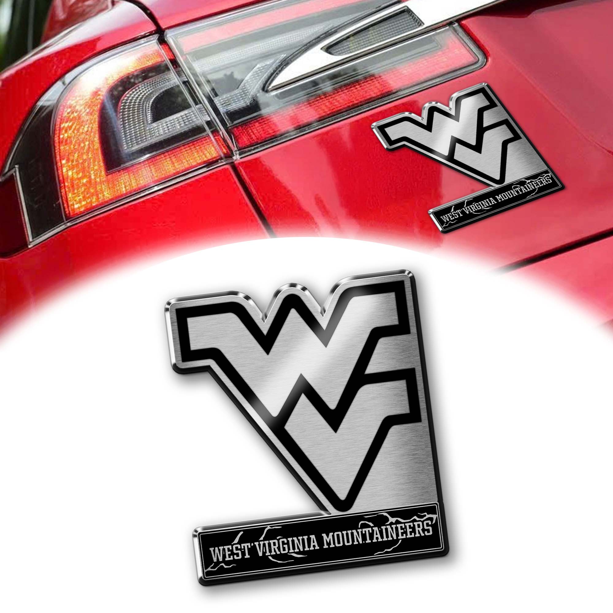 West Virginia Mountaineers Laser Engraved Car PT74701