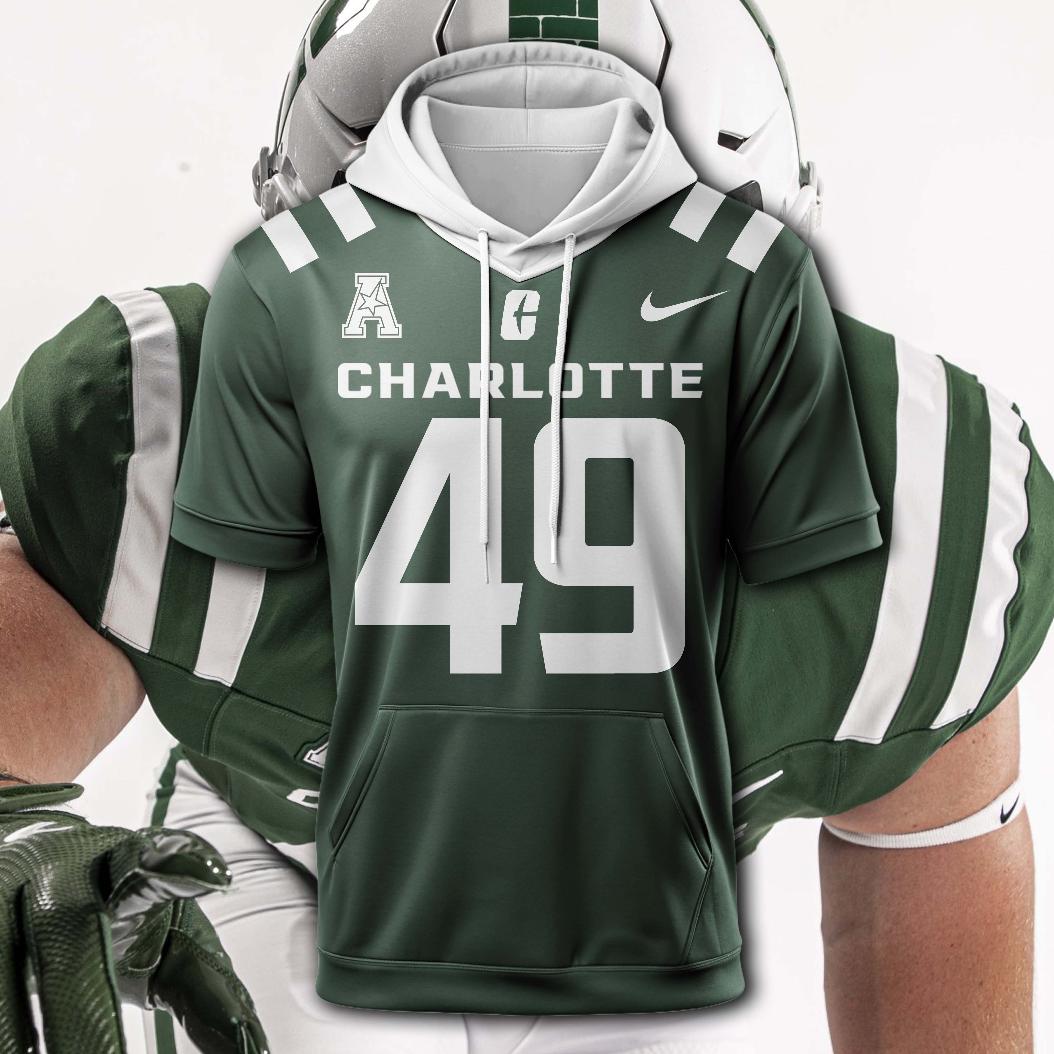 Charlotte 49ers Green Hoodie 2025 PT74768