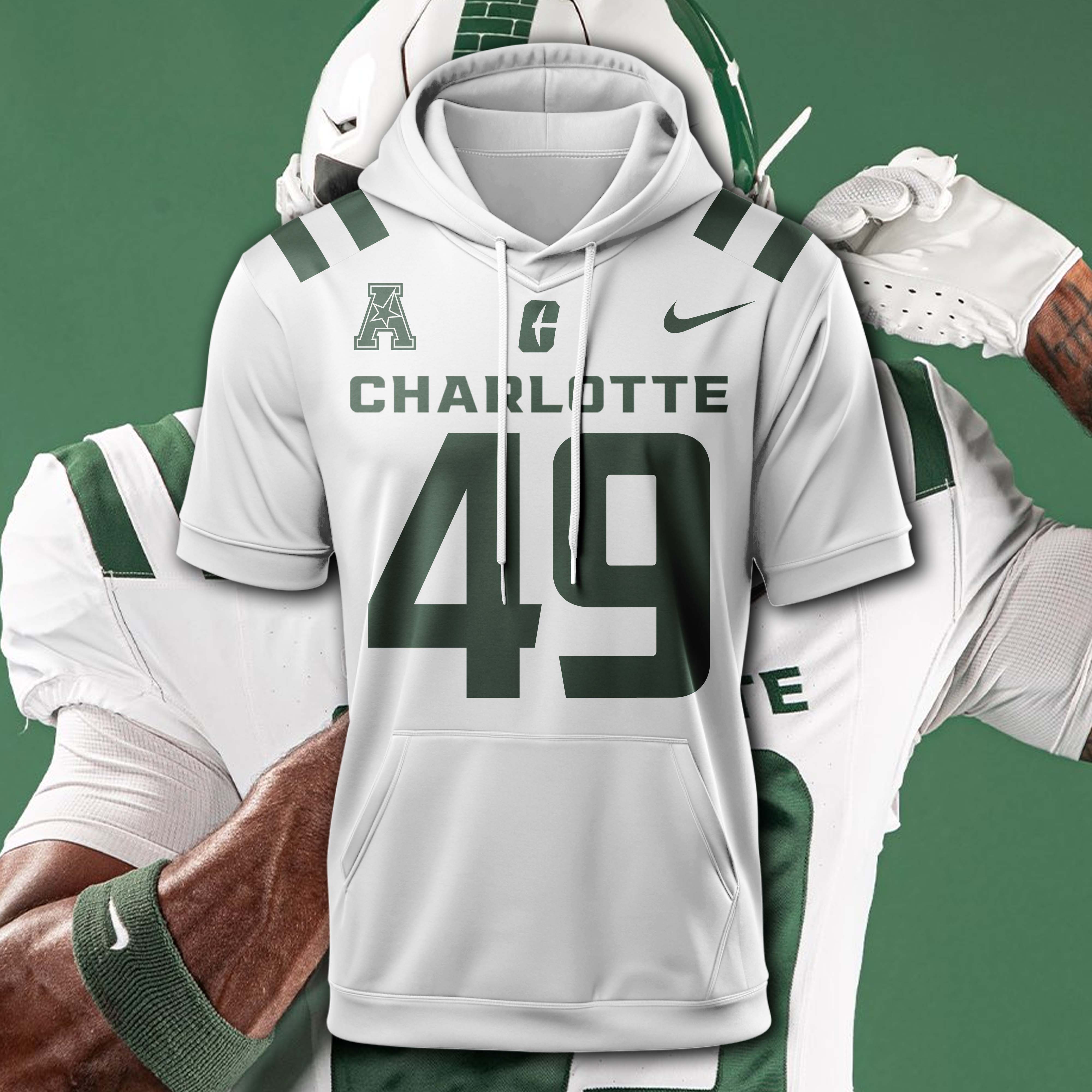 Charlotte 49ers White Hoodie 2025 PT74769