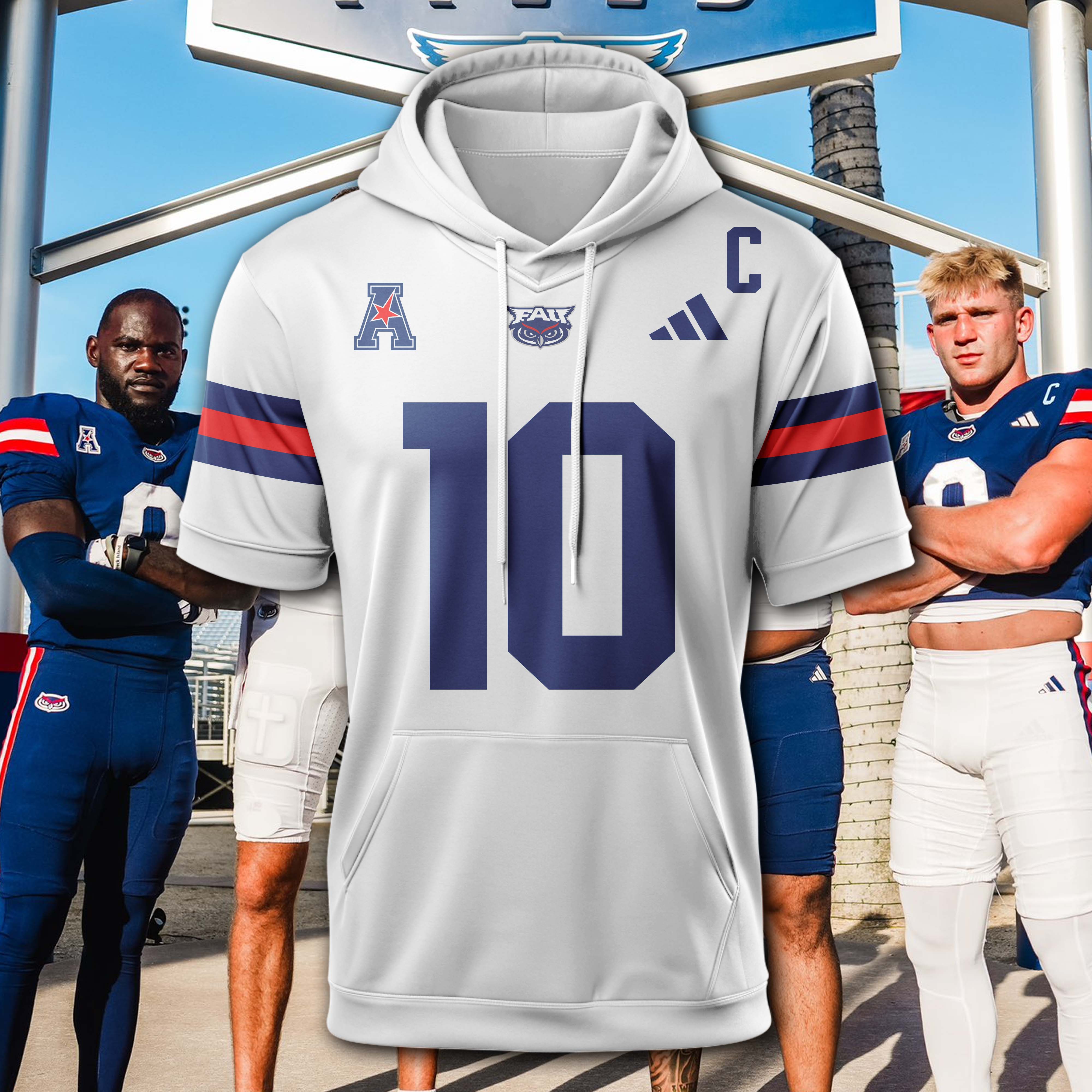 Florida Atlantic Owls White Hoodie 2025 PT74772