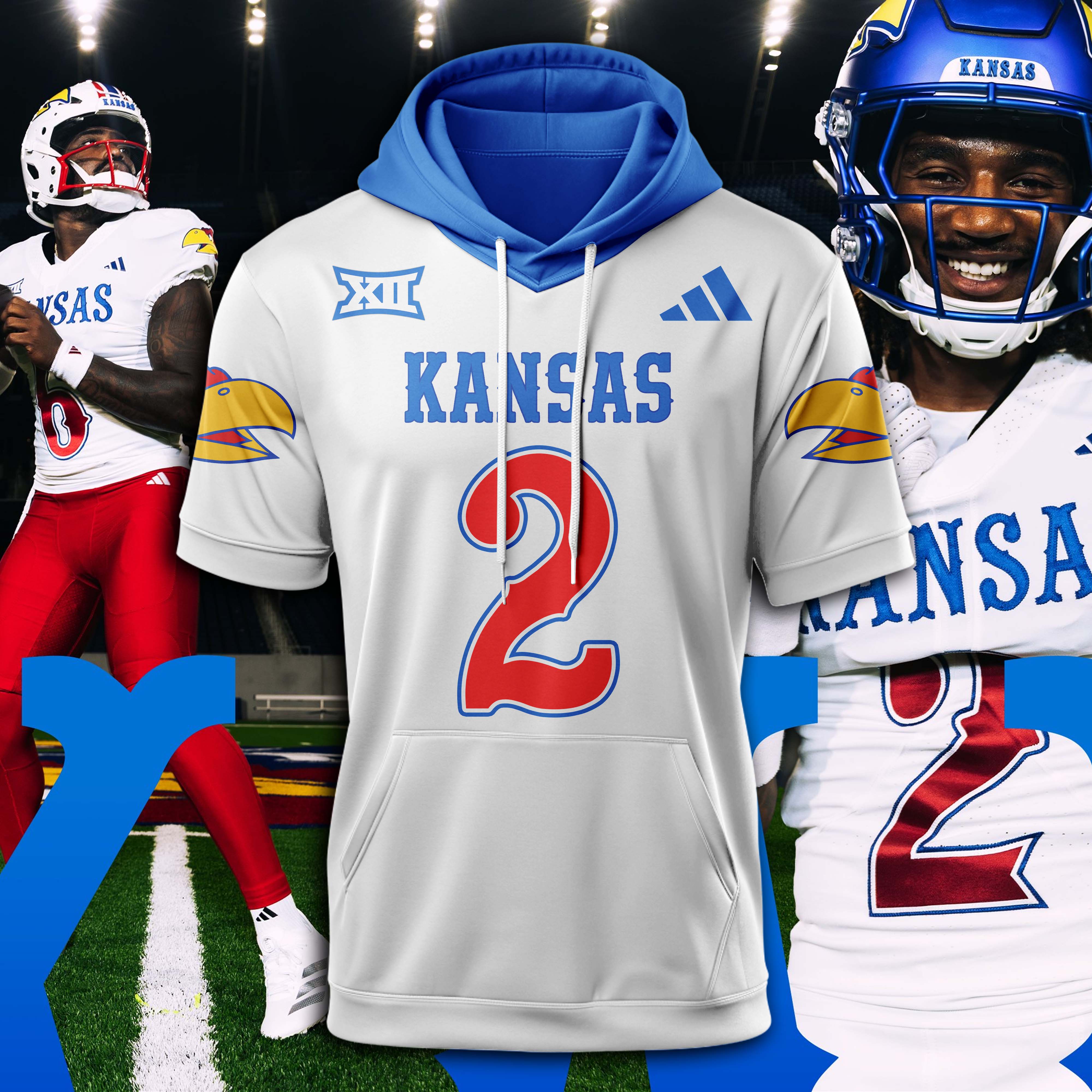 Kansas Jayhawks White Hoodie 2025 PT74773