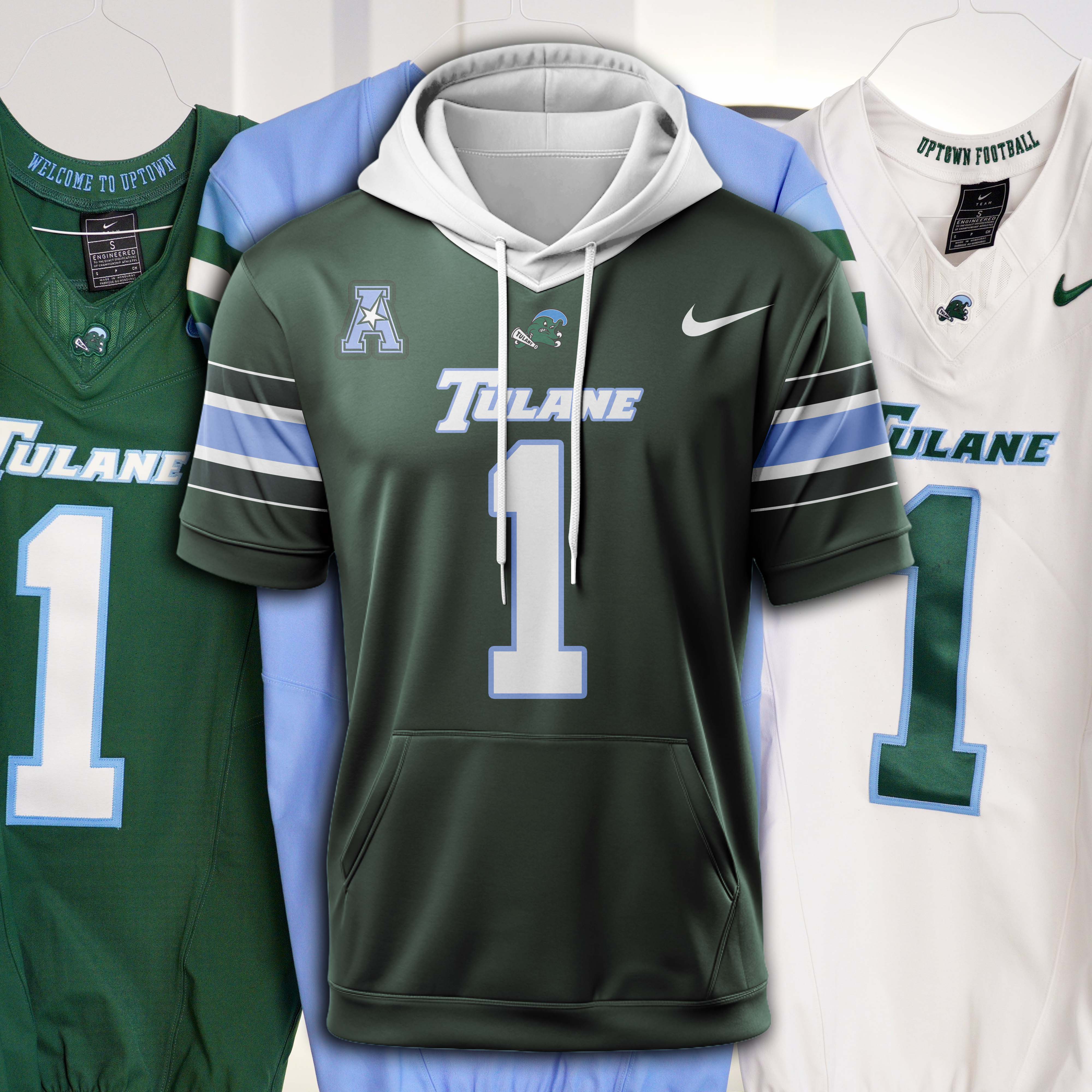 Tulane Green Wave Green Hoodie 2025 PT74779