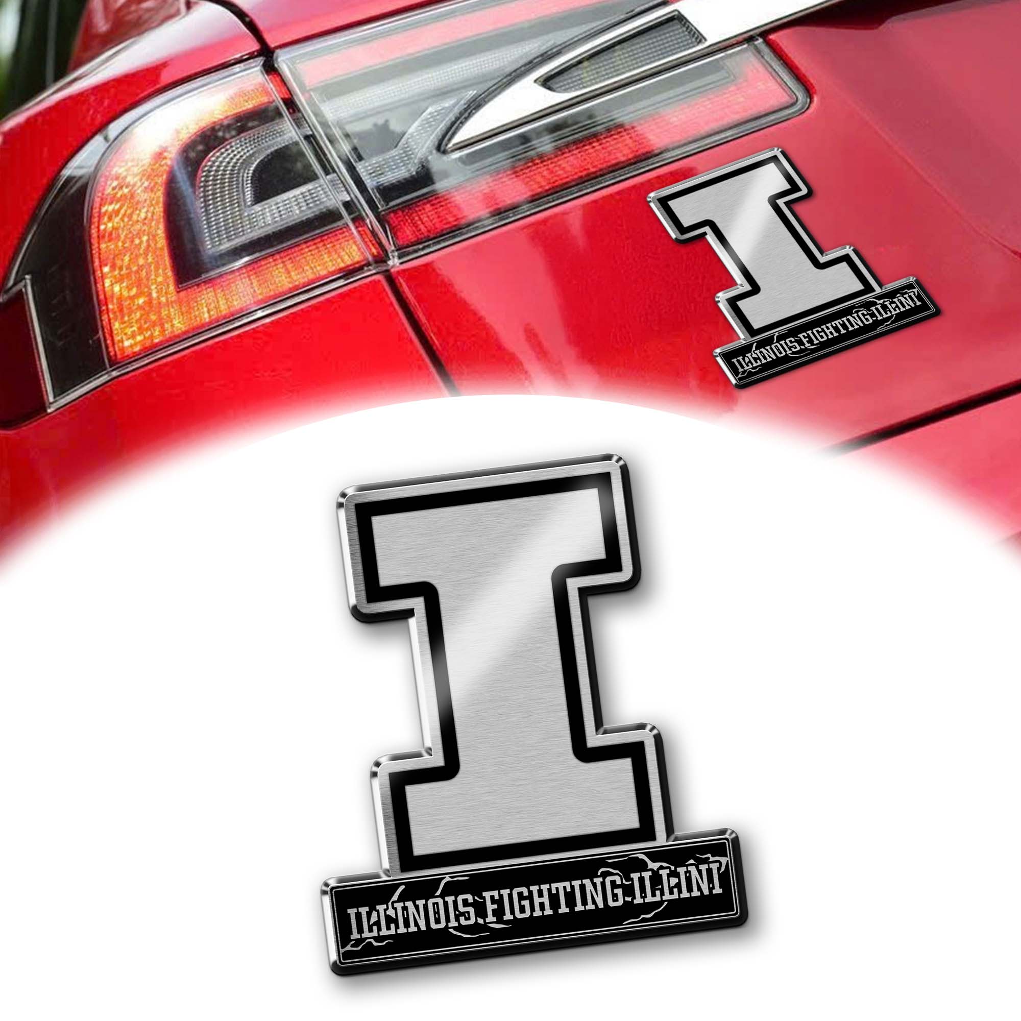 Illinois Fighting Illini Laser Engraved Car PT74853