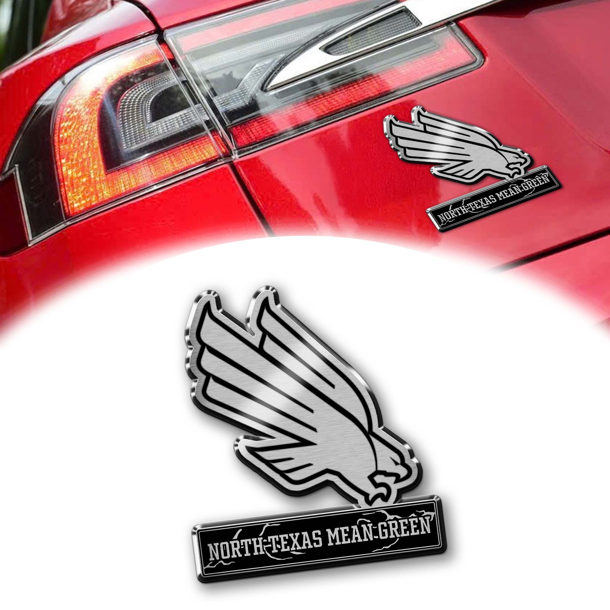 North Texas Mean Green Laser Engraved Car PT74857