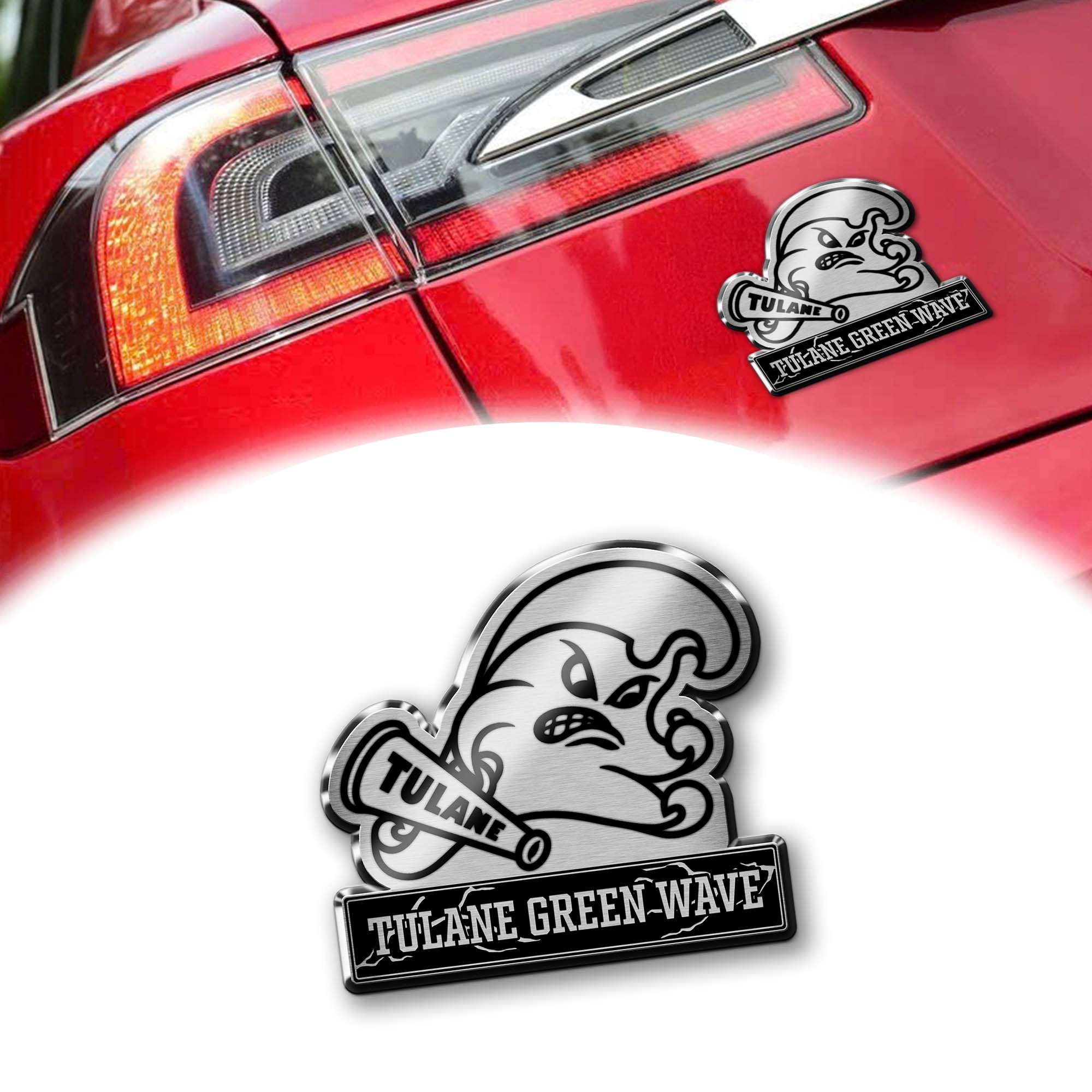 Tulane Green Wave Laser Engraved Car PT74864