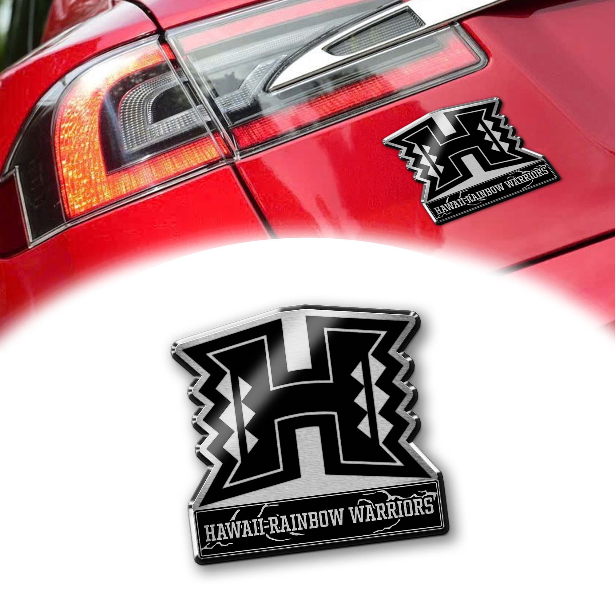 Hawaii Rainbow Warriors Laser Engraved Car PT74878