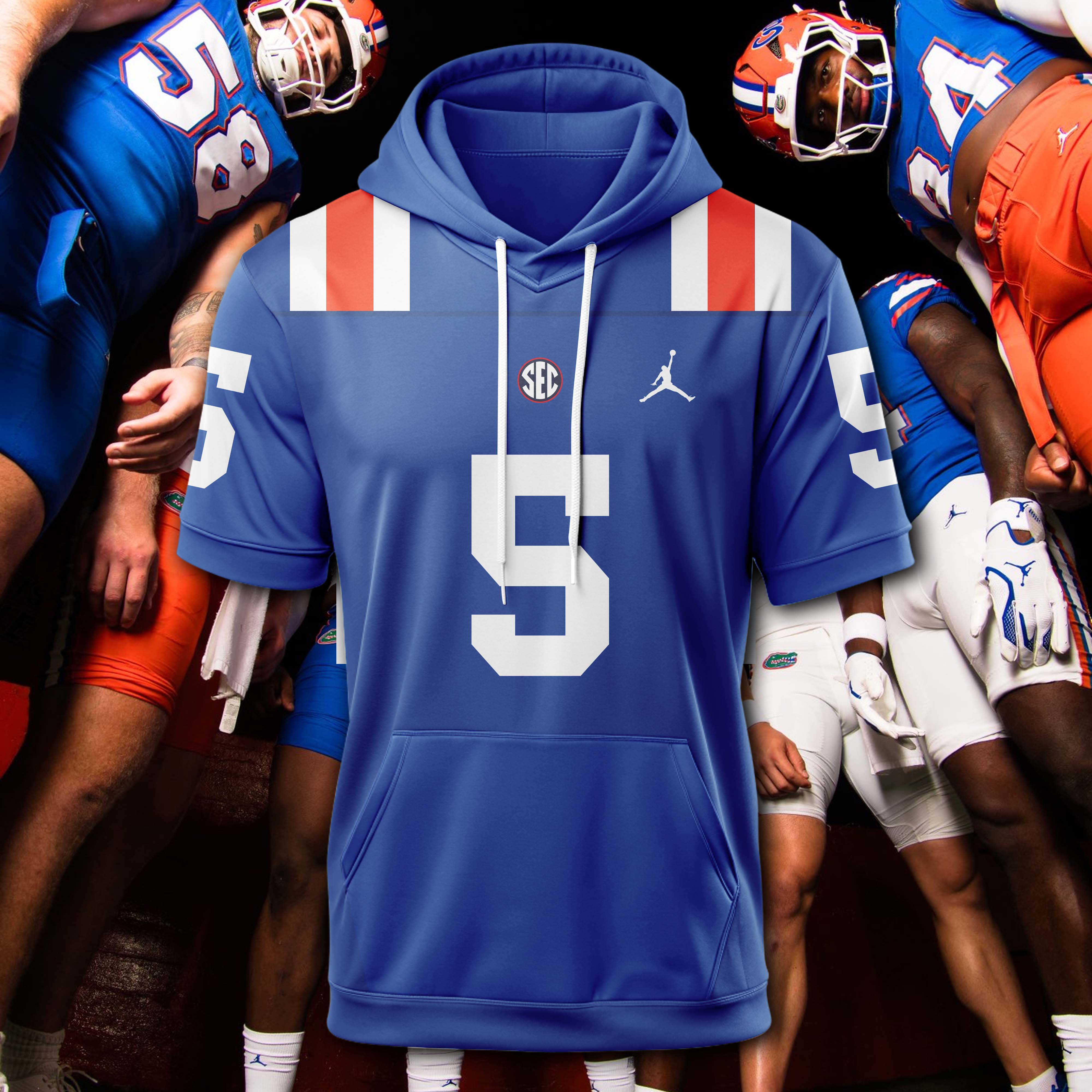 Florida Gators blue Hoodie Short Sleeve 2025 PT74957
