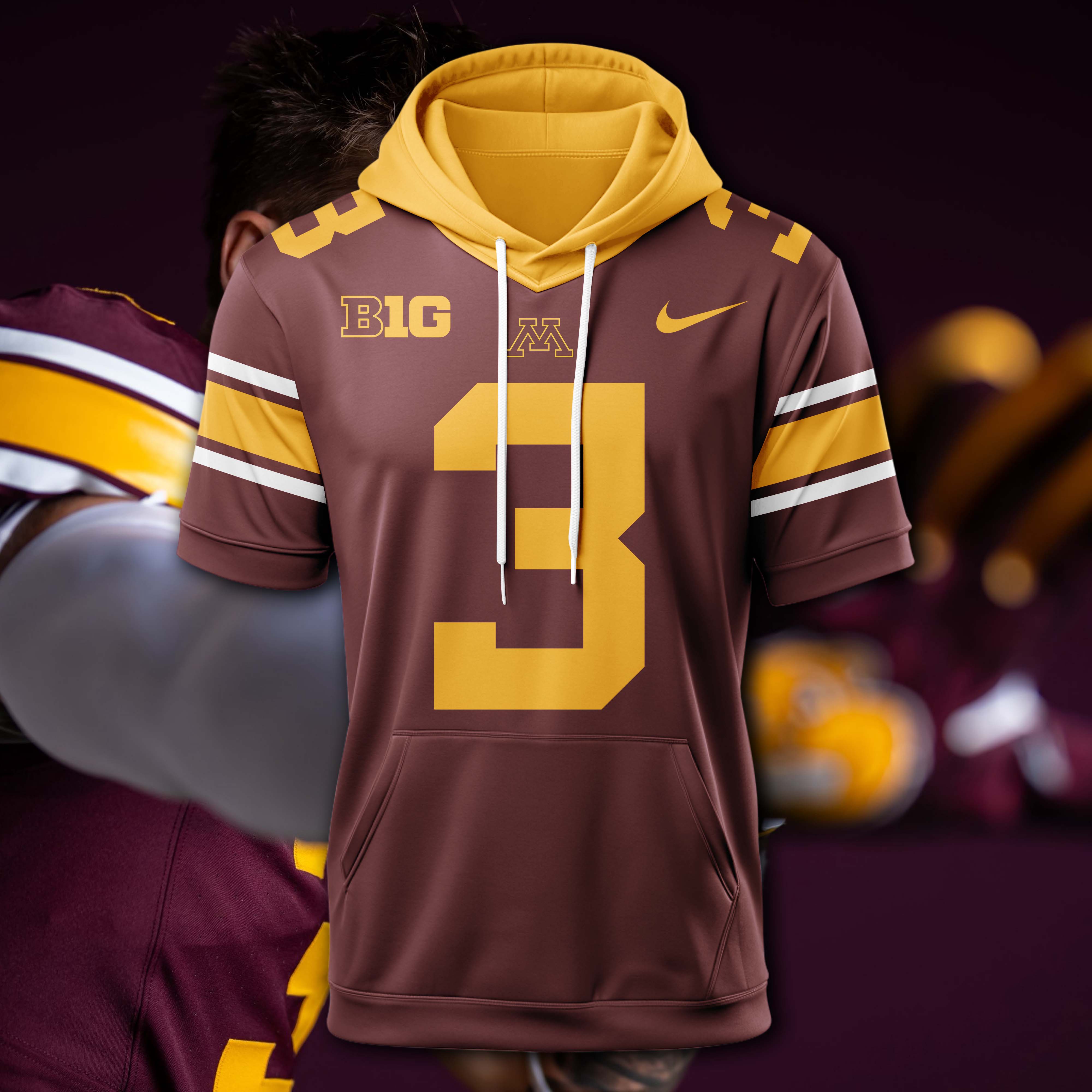 Minnesota Golden Gophers Maroon Hoodie Short Sleeve 2025 PT74967