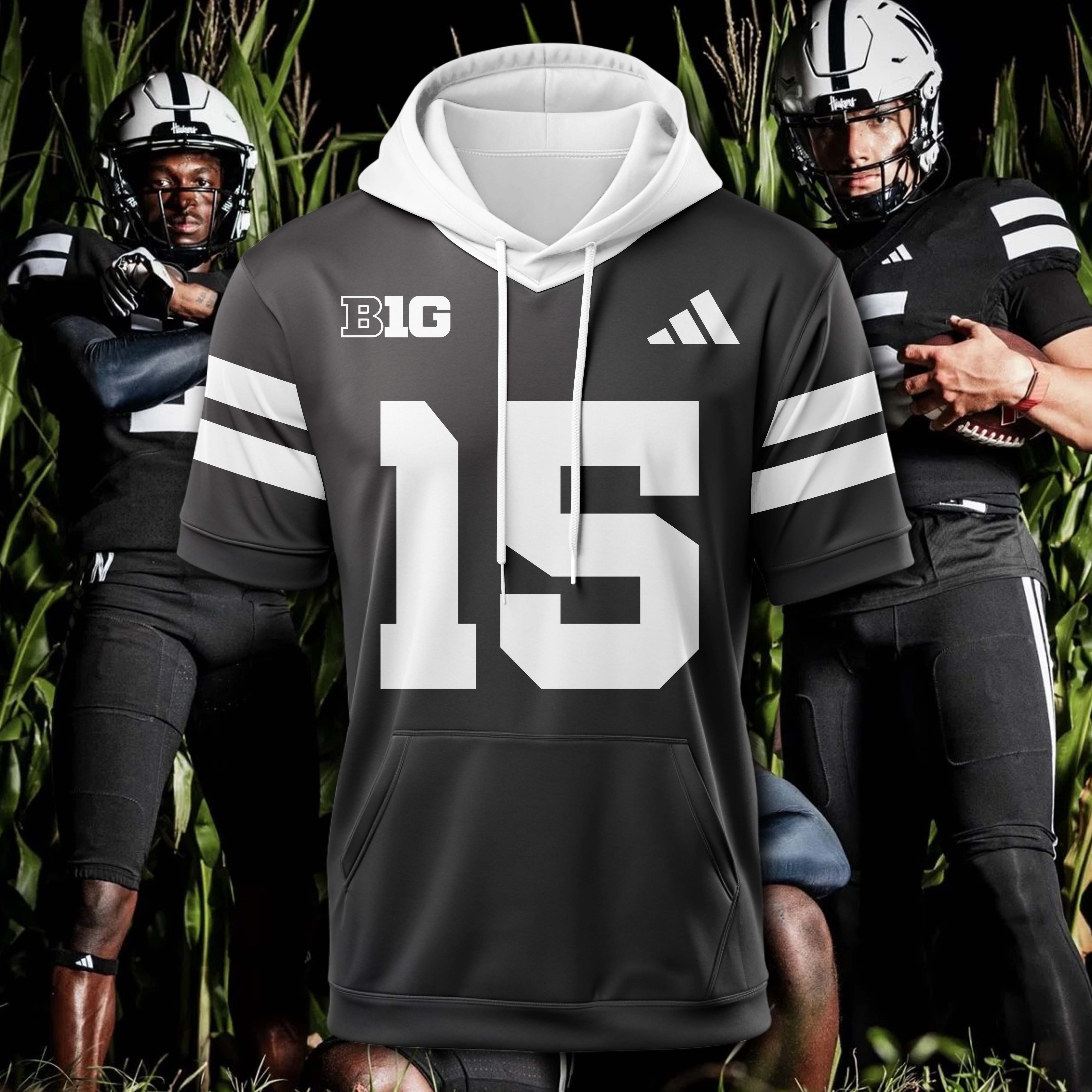Nebraska Cornhuskers Black Hoodie Short Sleeve 2025 PT74968