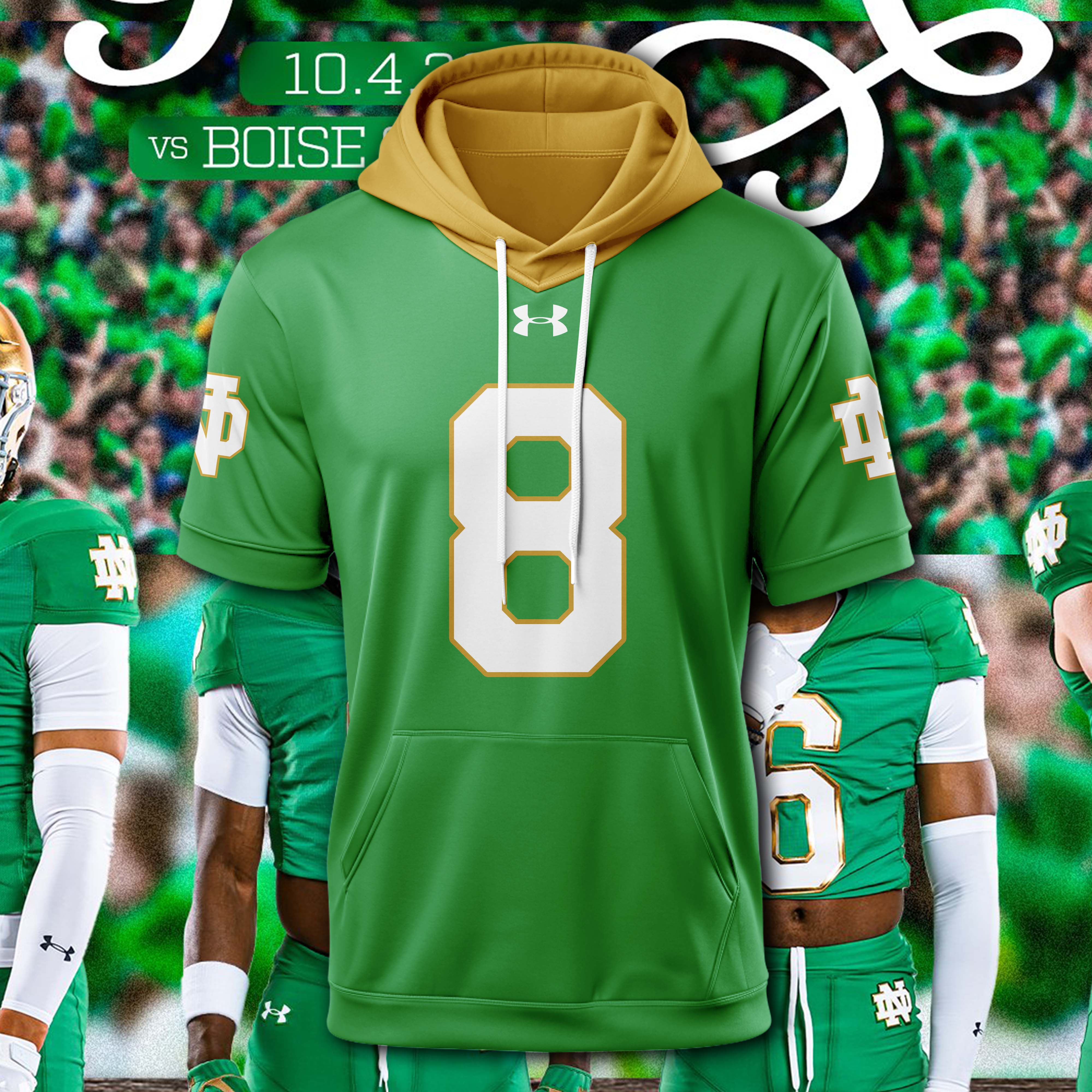 Notre Dame Fighting Irish Hoodie Short Sleeve 2025 PT74989