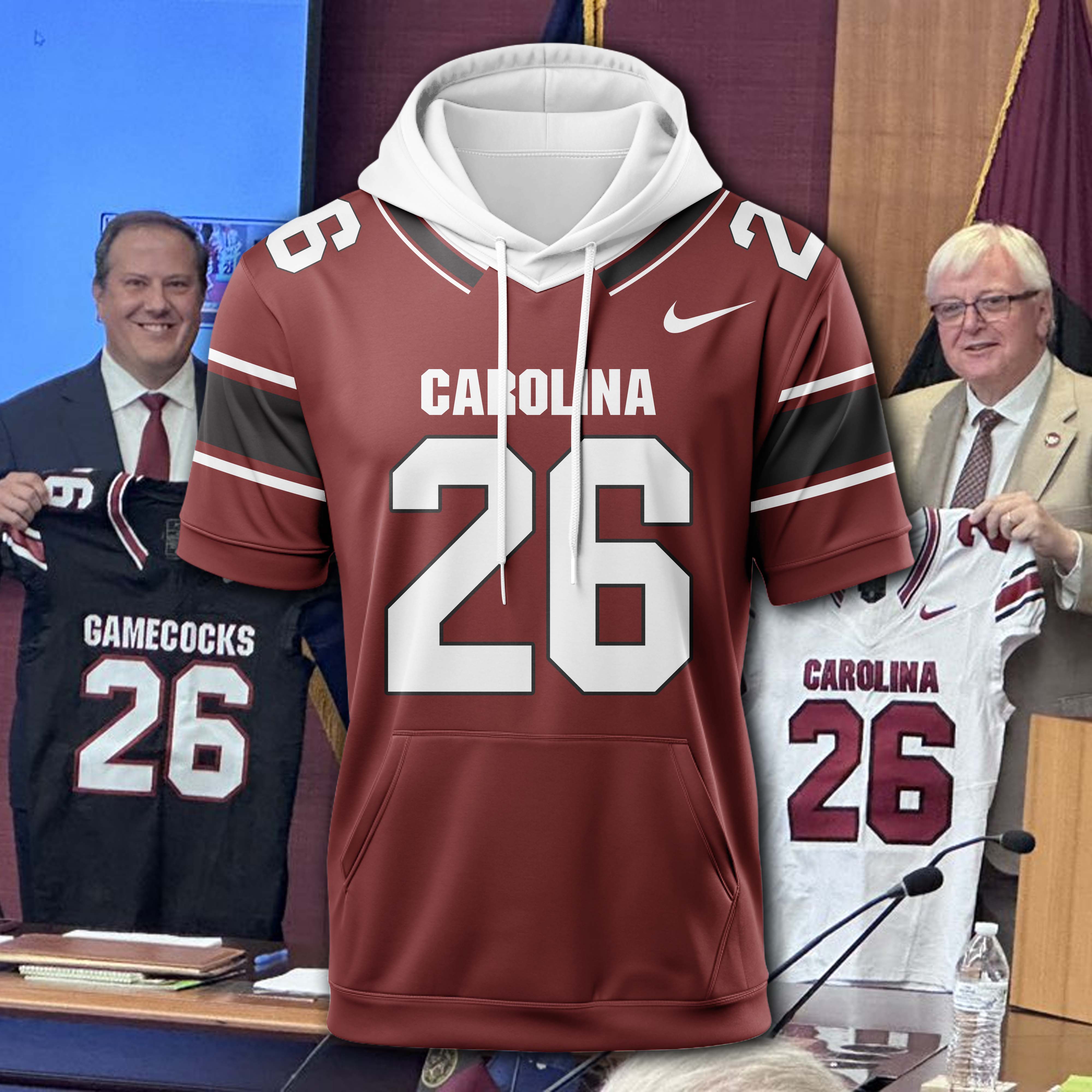 South Carolina Gamecocks Garnet Hoodie Short Sleeve 2025 PT74964