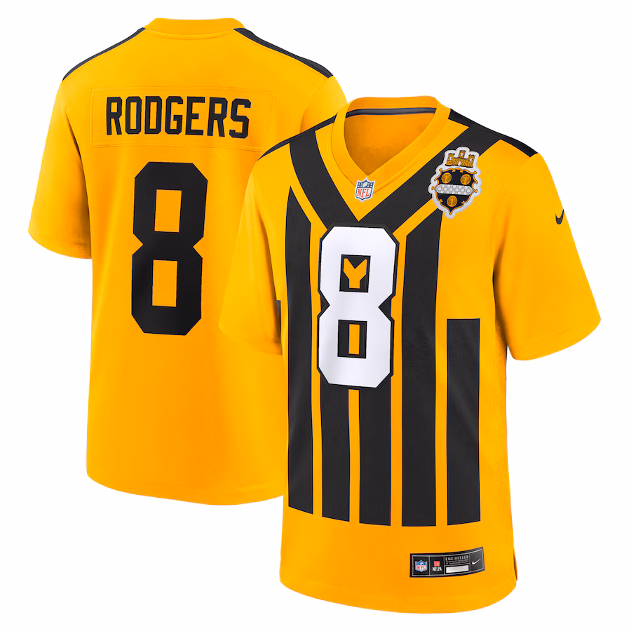 Aaron Rodgers Pittsburgh Steelers Nike Alternate 1933 Throwback Game Jersey - Gold Jersey PT74993