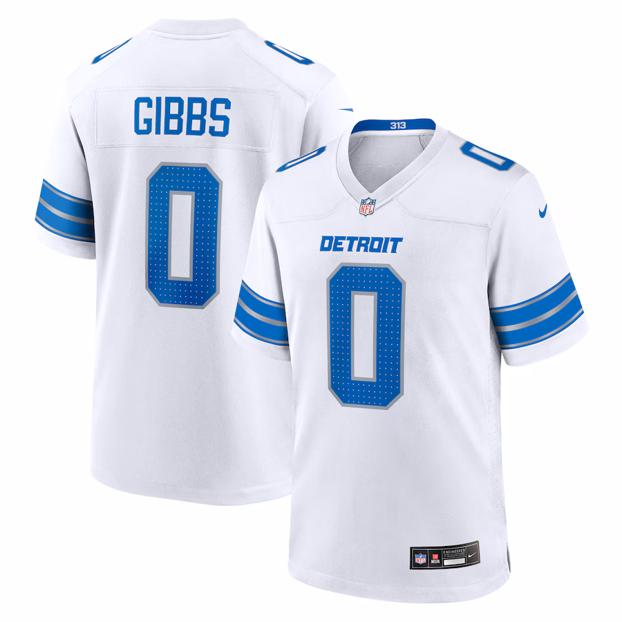 Jahmyr Gibbs Detroit Lions Nike Game Player Jersey - White Jersey PT75002