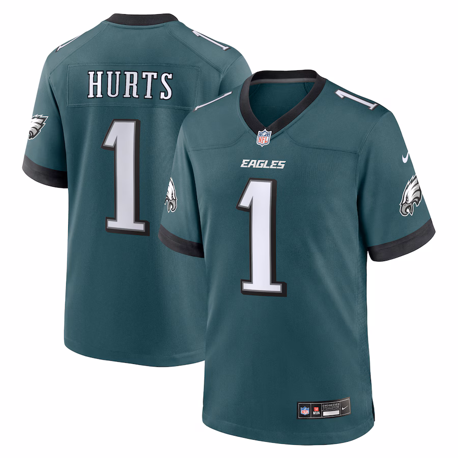 Jalen Hurts Philadelphia Eagles Nike Team Game Jersey - Midnight Green Jersey PT75005
