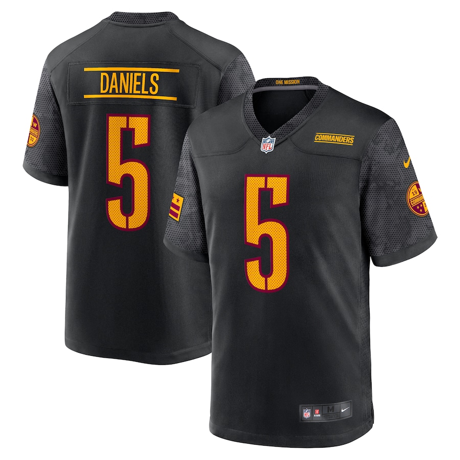 Jayden Daniels Washington Commanders Nike Alternate Game Player Jersey - Black Jersey PT75006