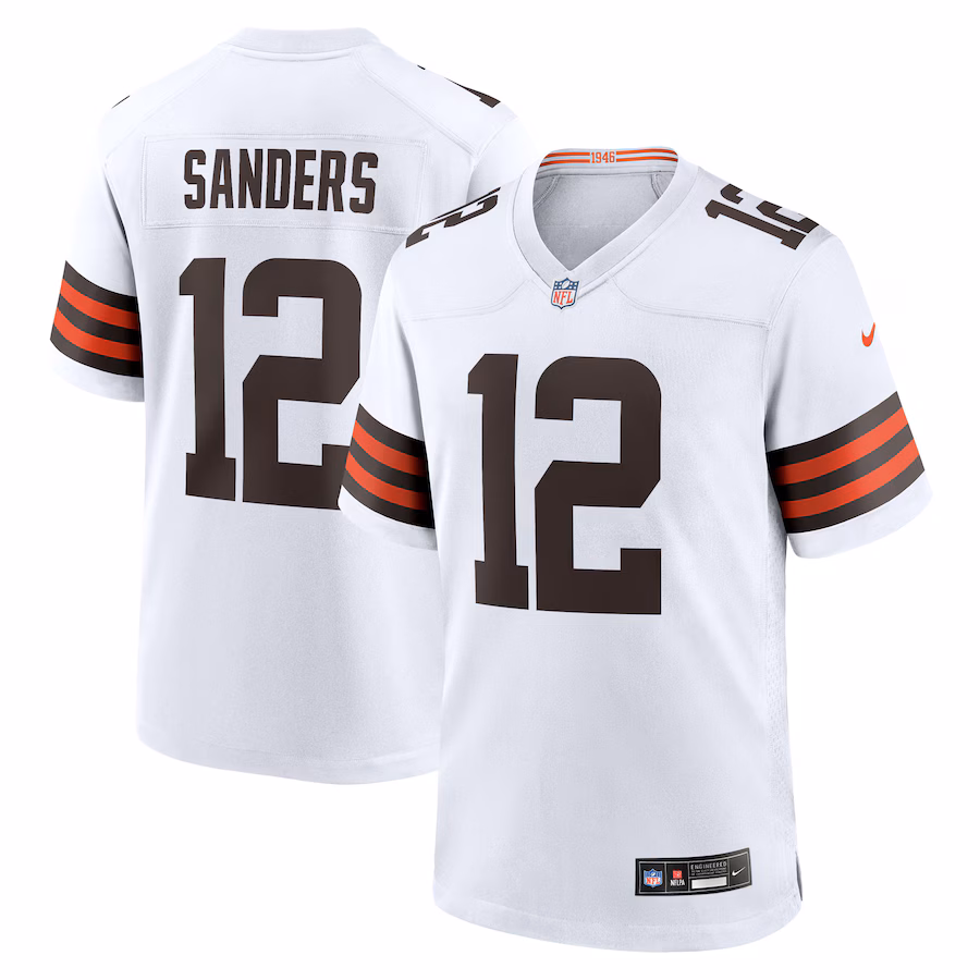 Shedeur Sanders Cleveland Browns Nike 2025 NFL Draft Game Jersey - White Jersey PT75020