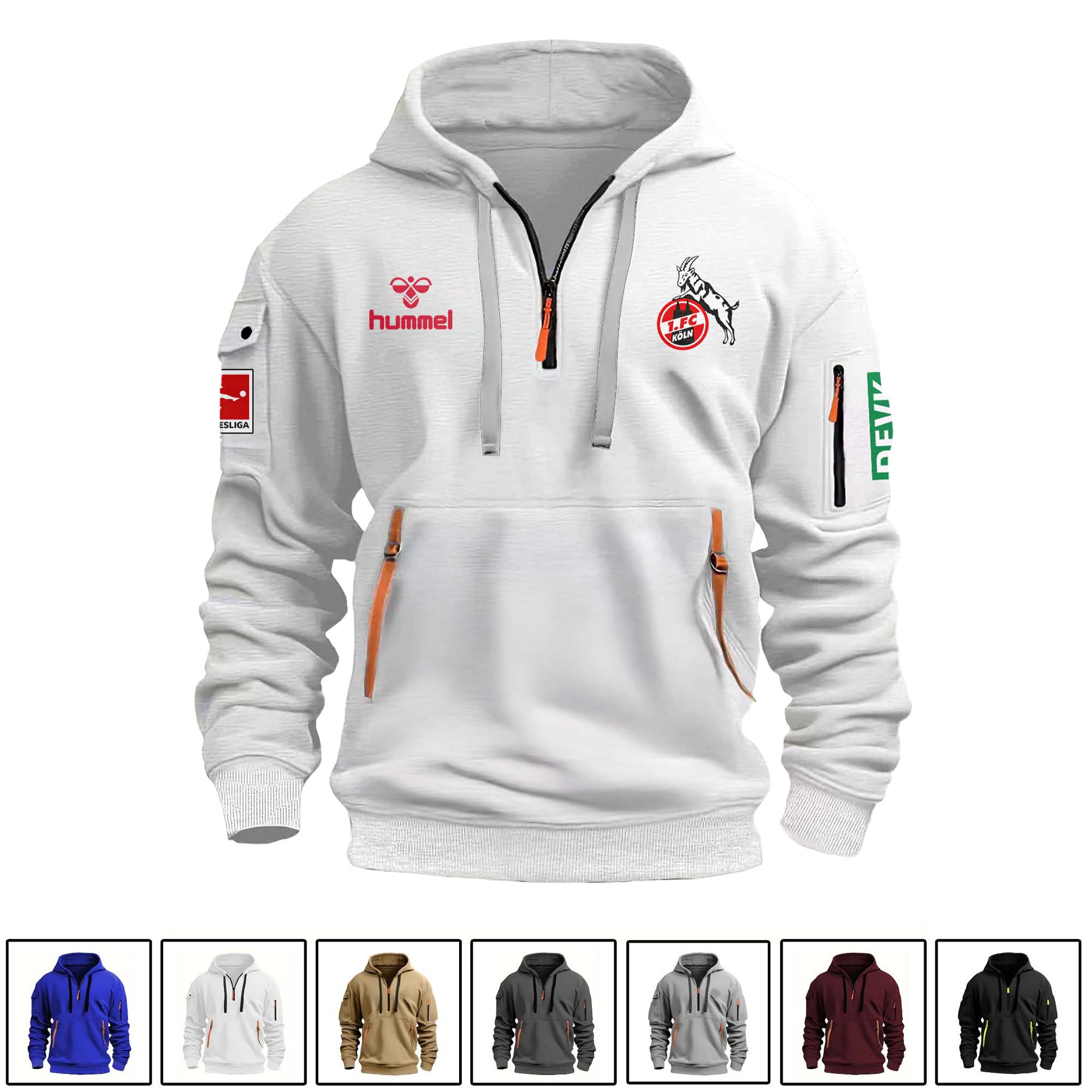 1. FC Köln 2025-26 Home Kit Quarter Zip Hoodie PT75064