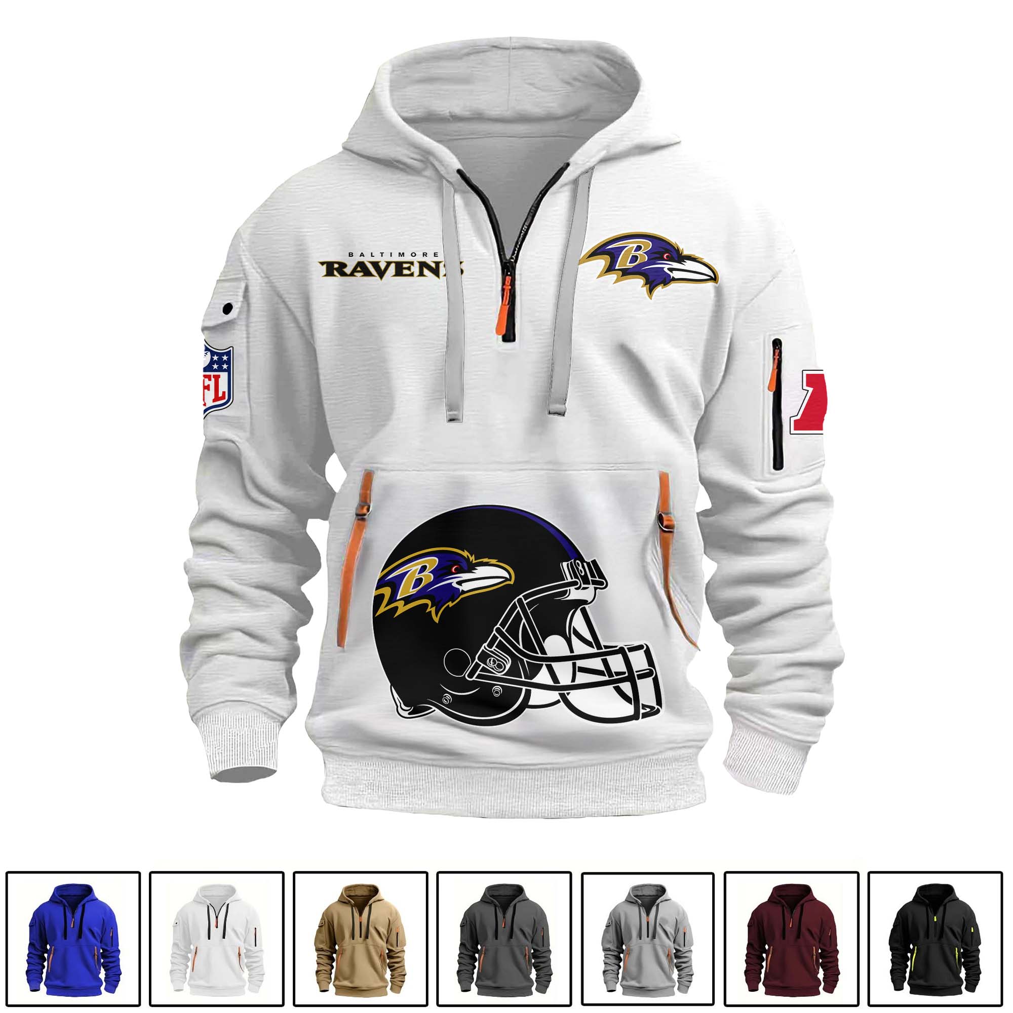 Baltimore Ravens Quarter Zip Hoodie PT75114