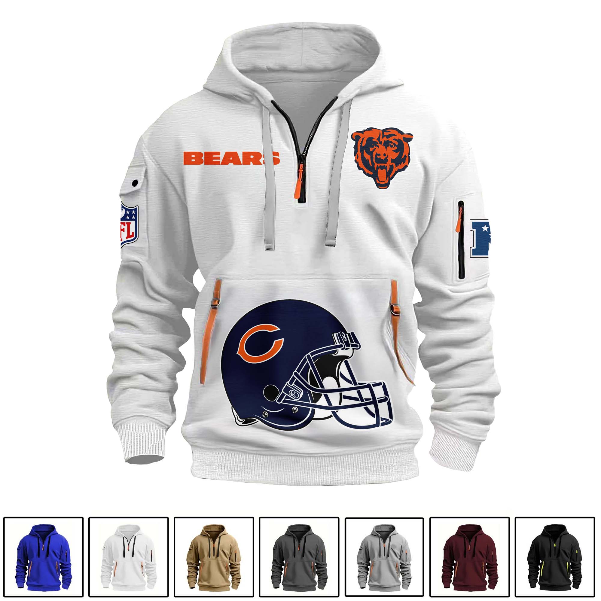 Chicago Bears Quarter Zip Hoodie PT75117