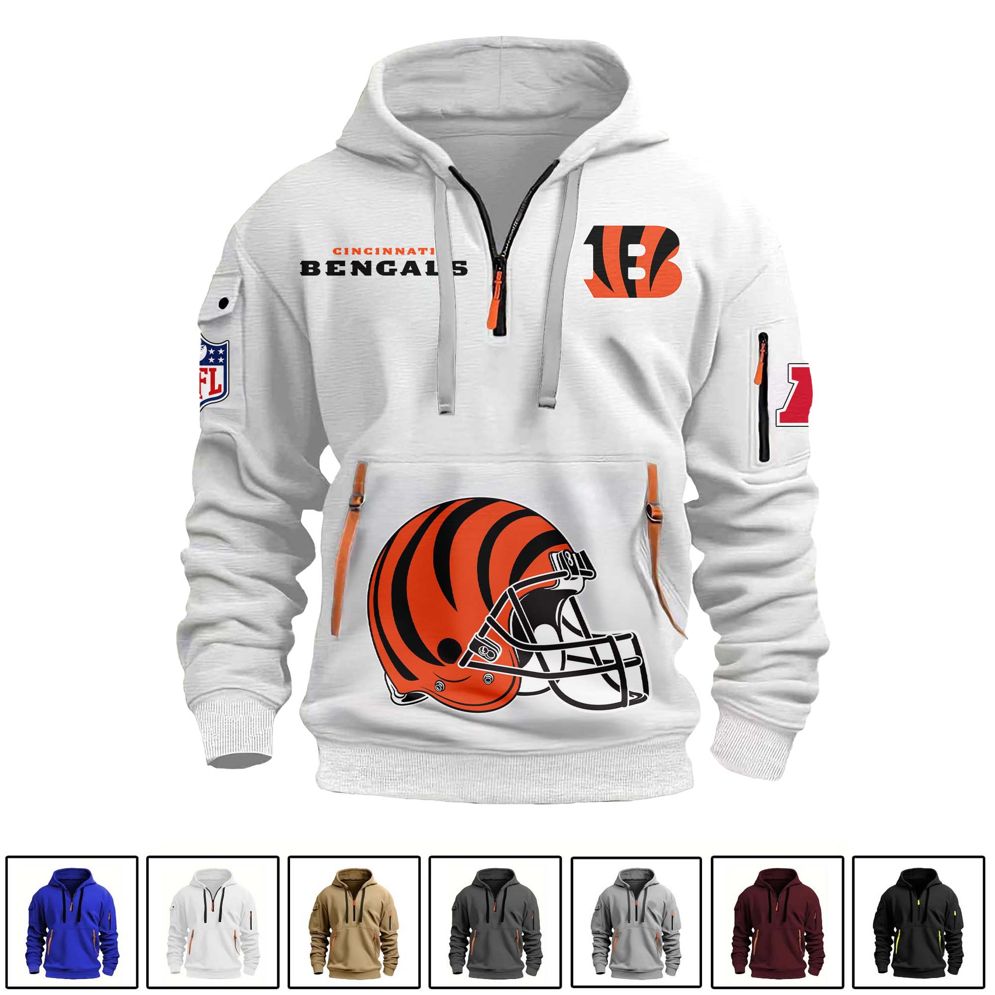 Cincinnati Bengals Quarter Zip Hoodie PT75118