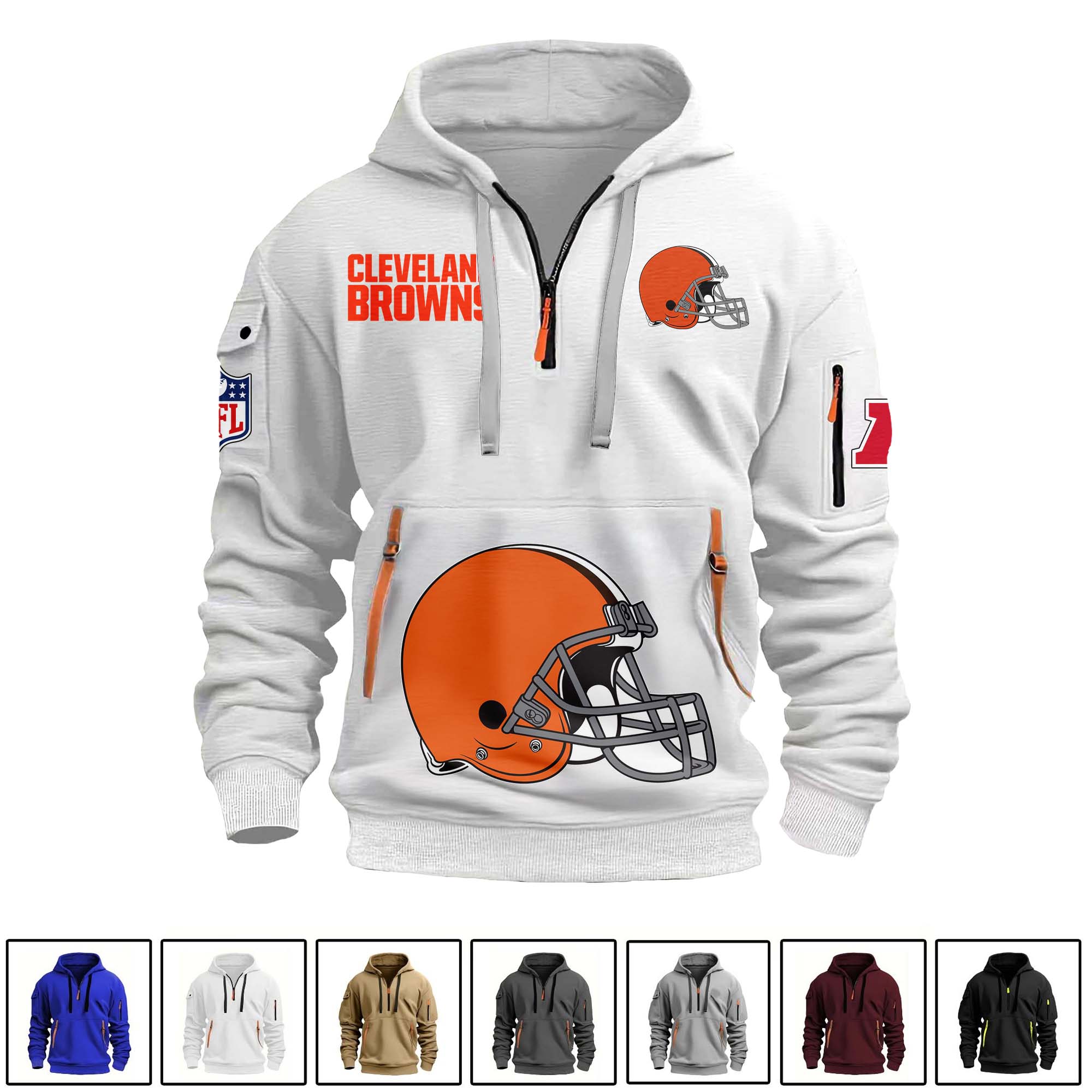Cleveland Browns Quarter Zip Hoodie PT75119