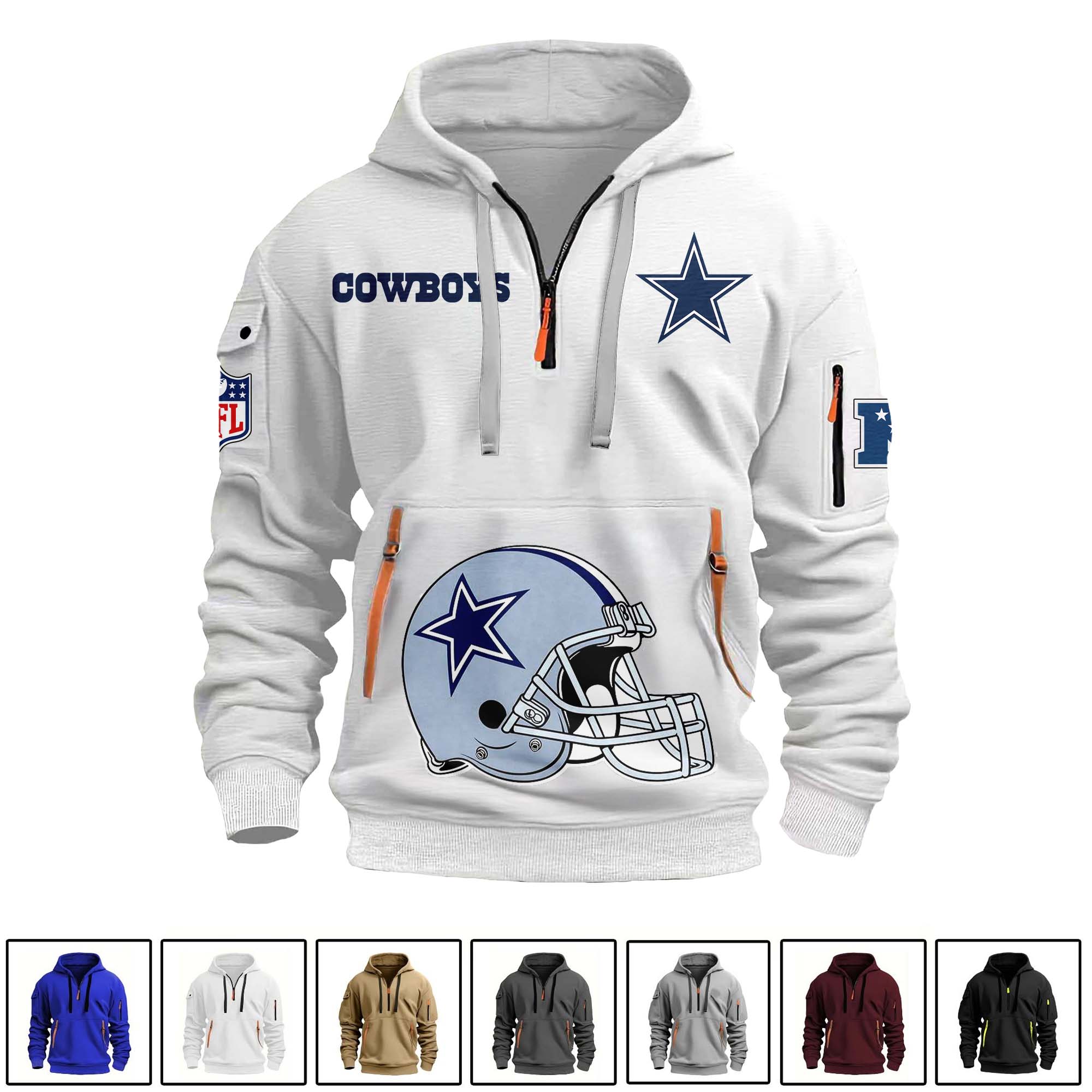 Dallas Cowboys Quarter Zip Hoodie PT75120