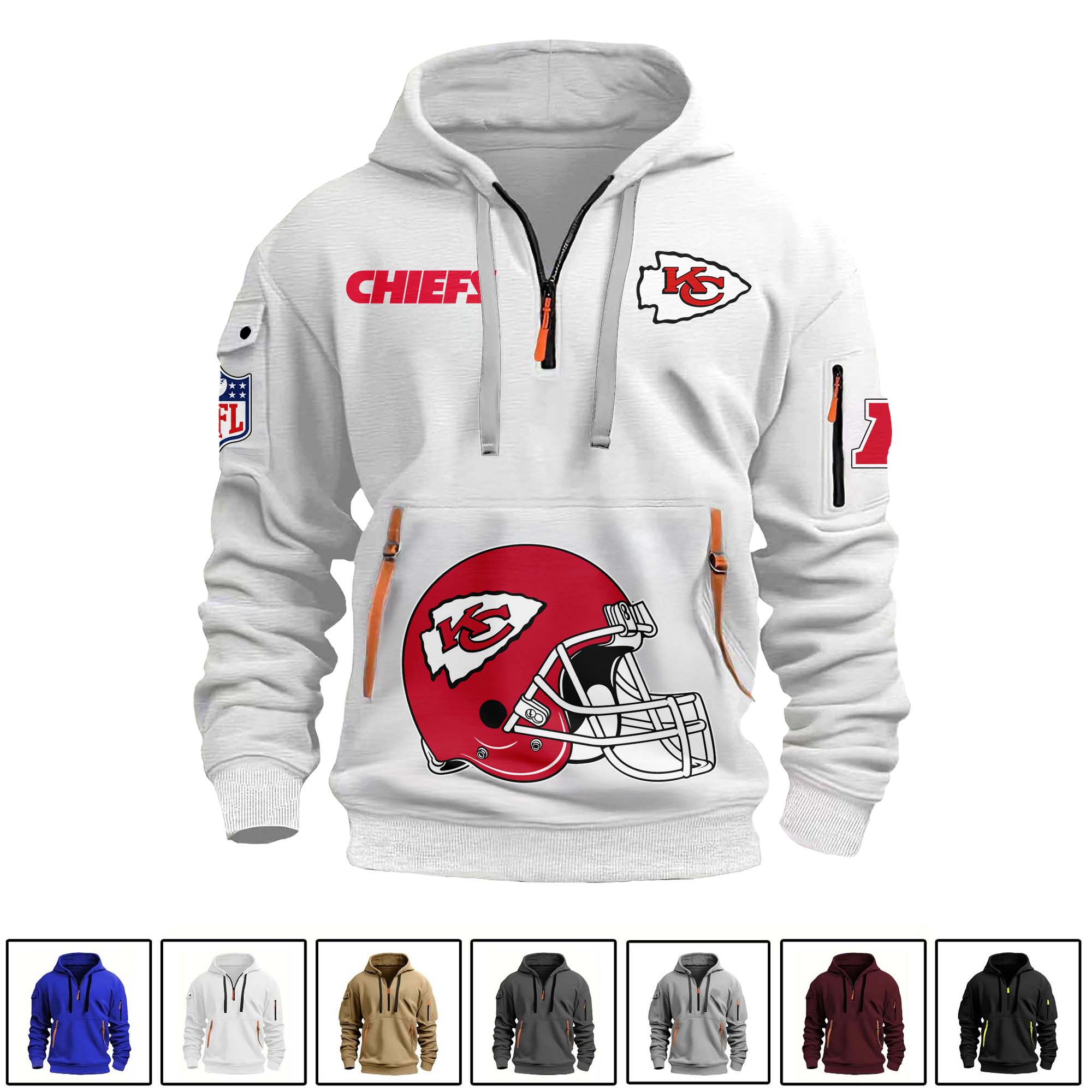 Kansas City Chiefs Quarter Zip Hoodie PT75127