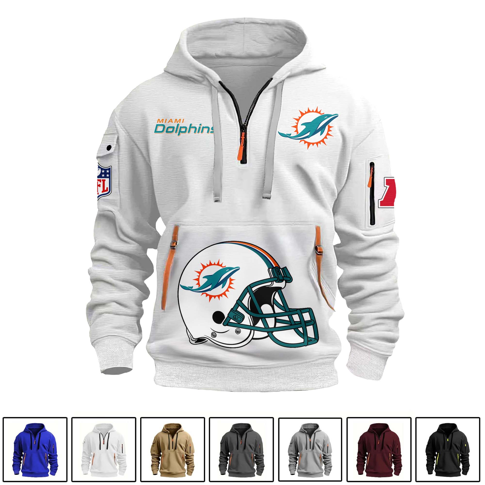 Miami Dolphins Quarter Zip Hoodie PT75131