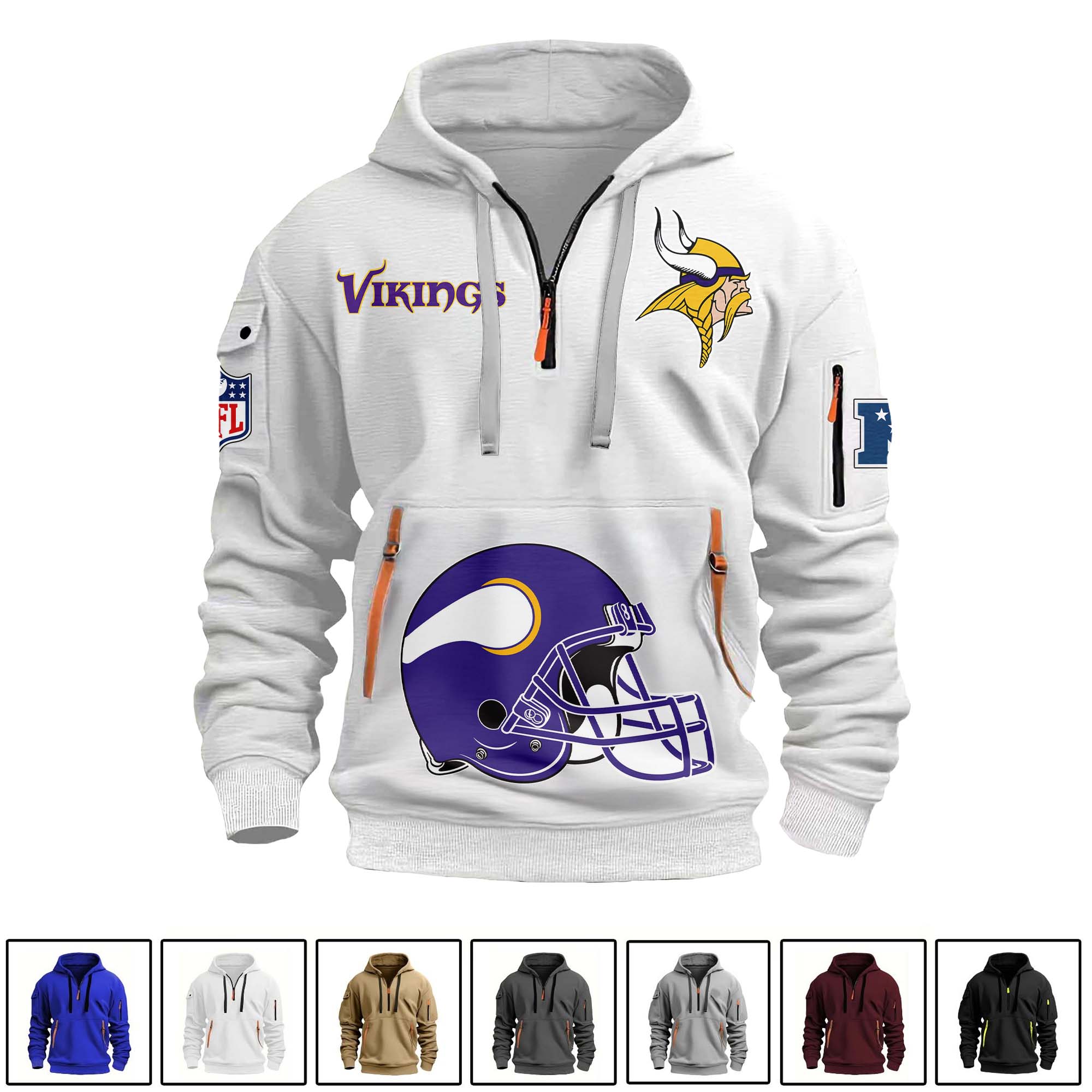 Minnesota Vikings Quarter Zip Hoodie PT75132