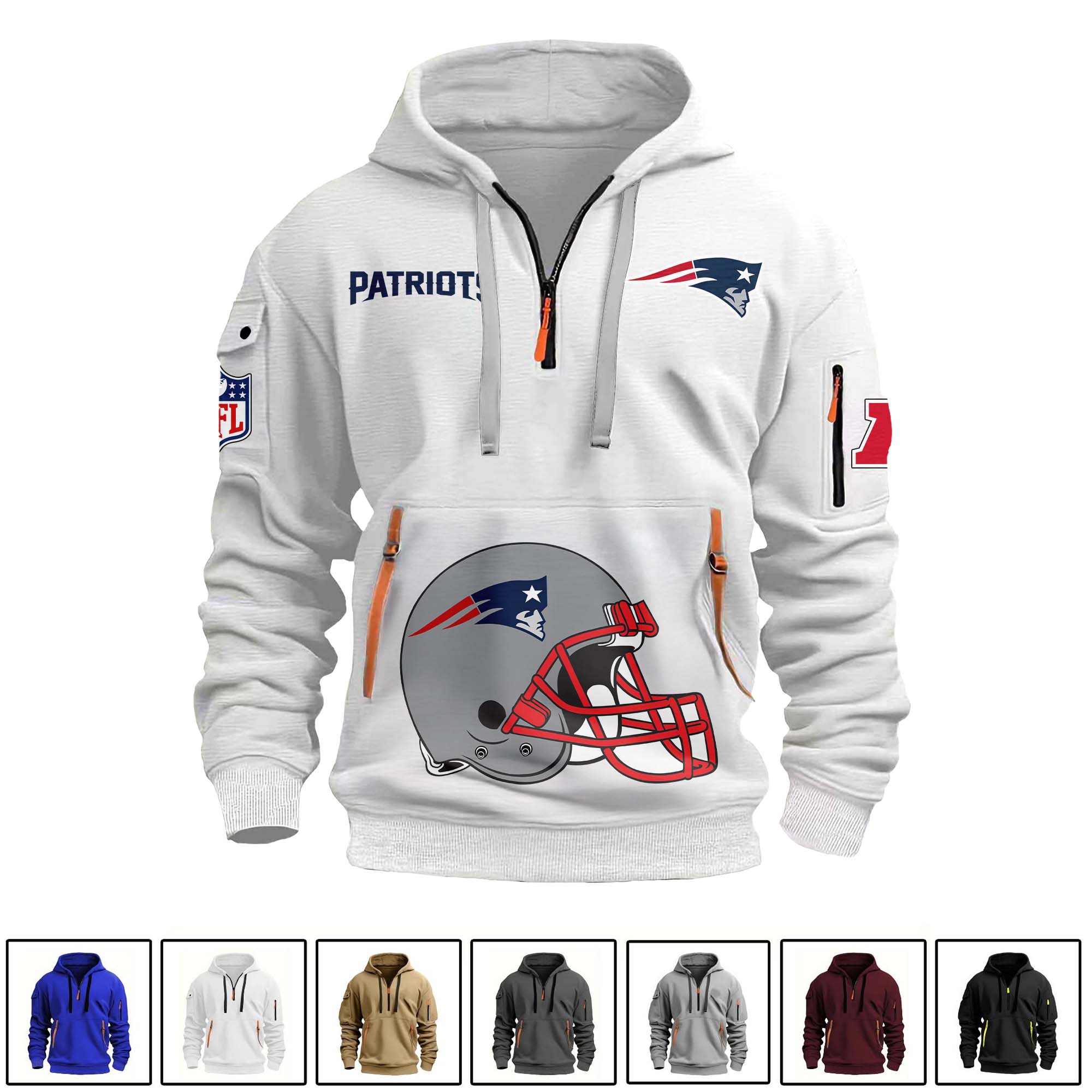 New England Patriots Quarter Zip Hoodie PT75133