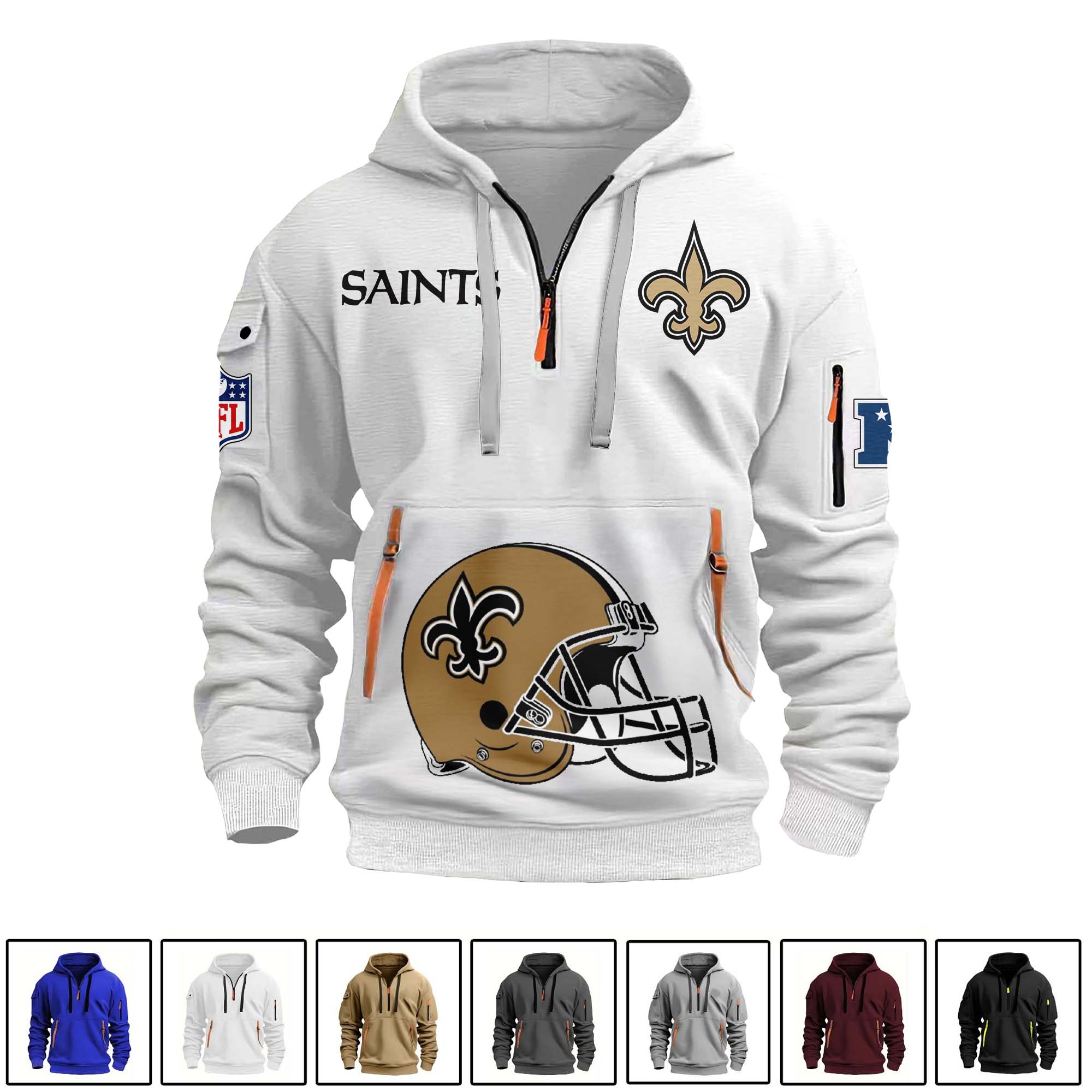New Orleans Saints Quarter Zip Hoodie PT75134