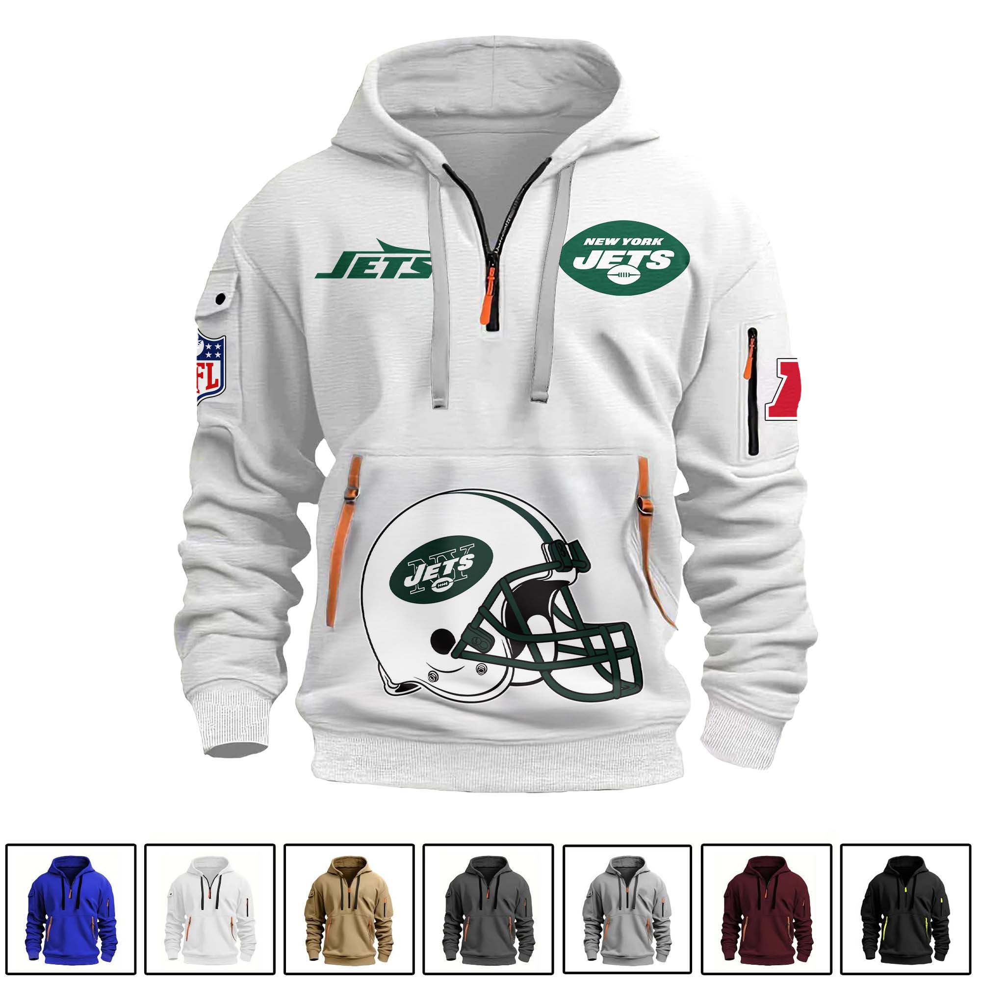New York Jets Quarter Zip Hoodie PT75136