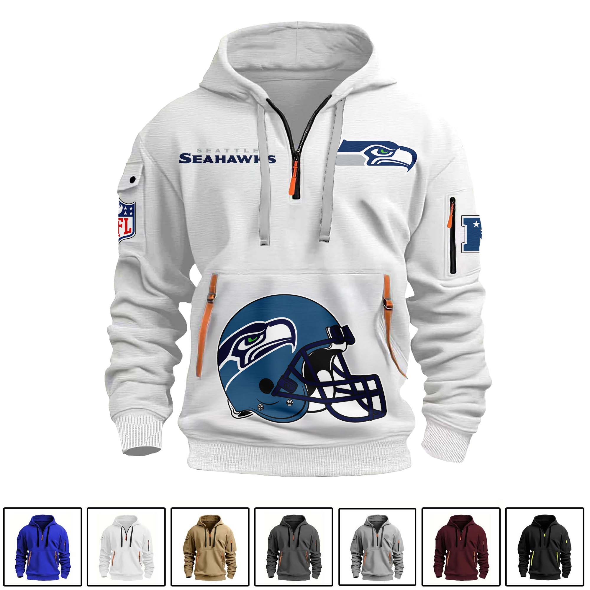 Seattle Seahawks Quarter Zip Hoodie PT75140