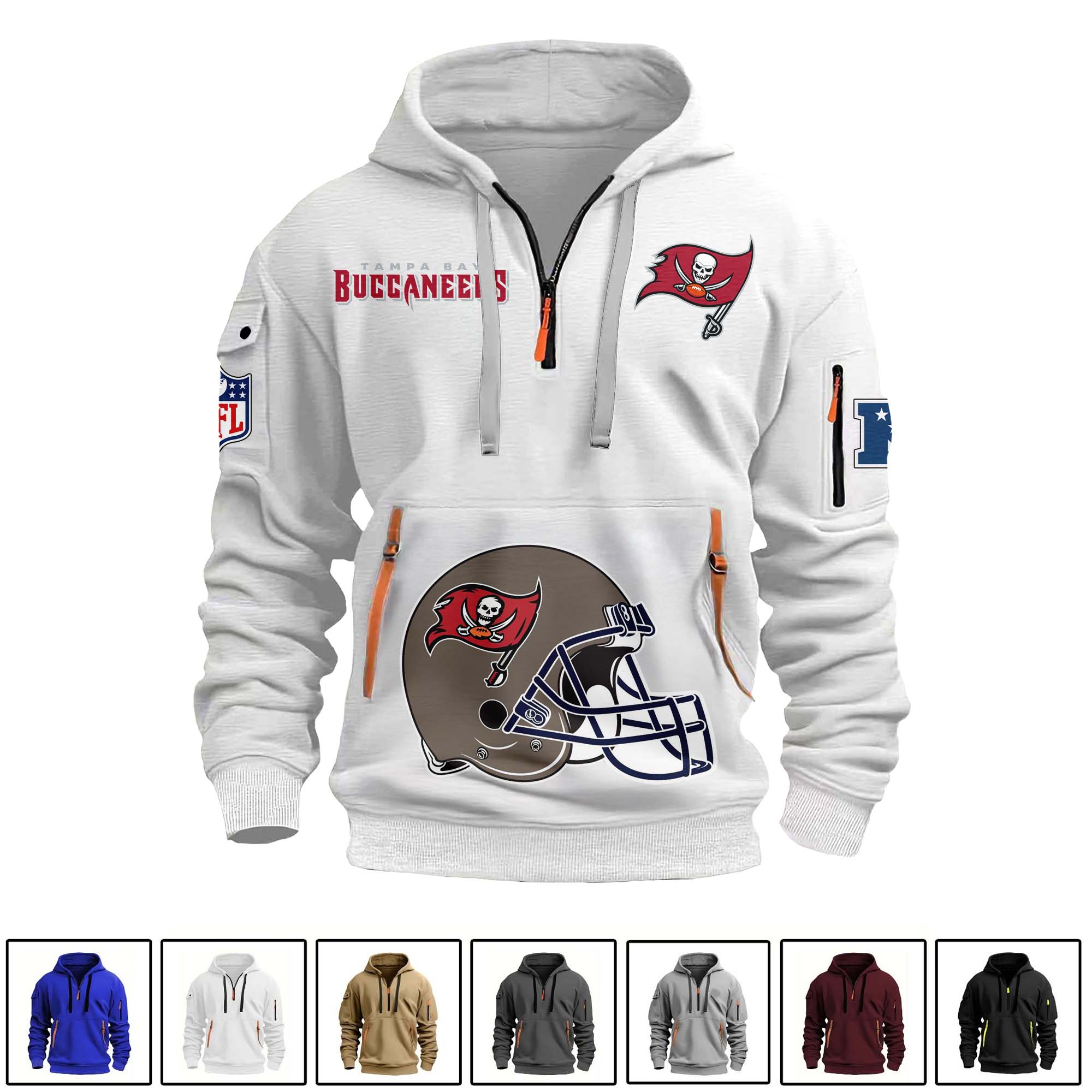 Tampa Bay Buccaneers Quarter Zip Hoodie PT75141