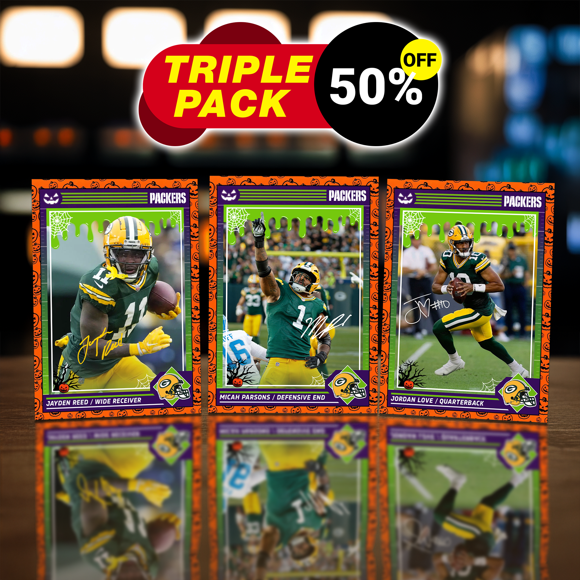 Green Bay Packers TRIPLE PACK – HALLOWEEN EDITION PT75141