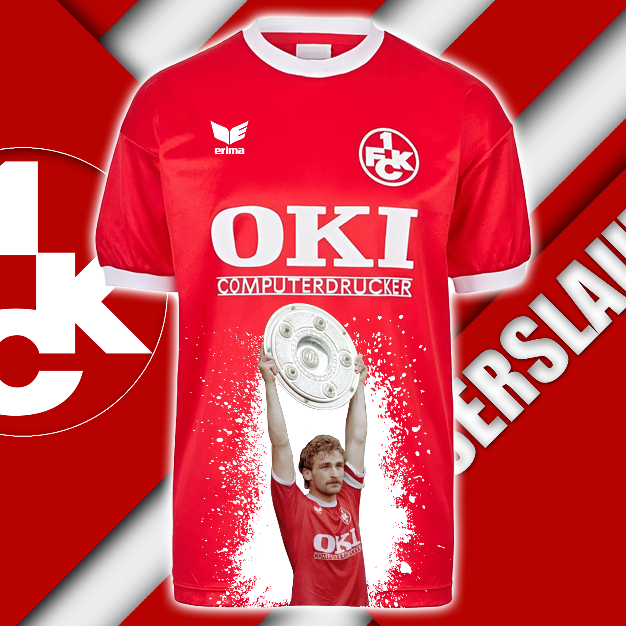 1. FC Kaiserslautern 1990–91  Stefan Kuntz Retro Shirt PT