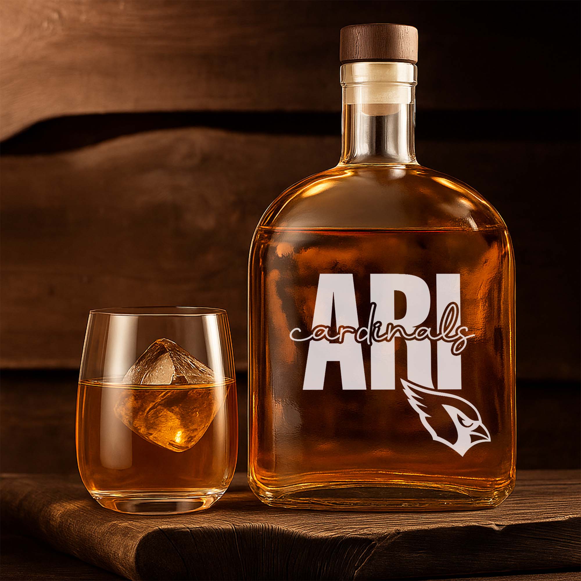 Arizona Cardinals 25OZ Whisky Bottle-1 Side Print PT75346